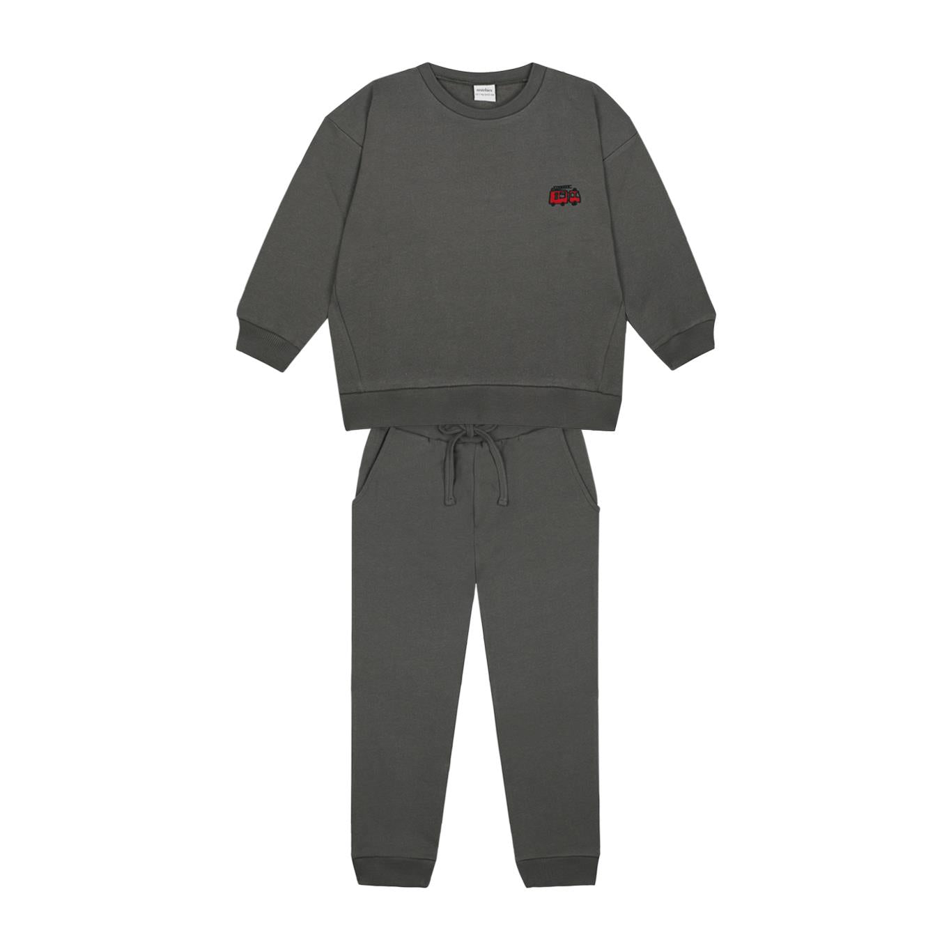 Fire Truck Embroidered Anthracite Futter Tracksuit.