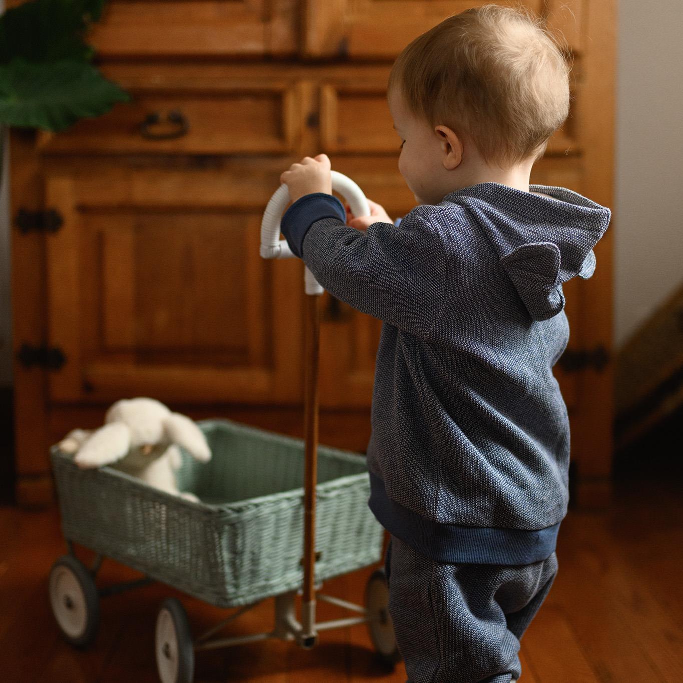 Blue Futter Bear Ear Sweatshirt Trousers Set