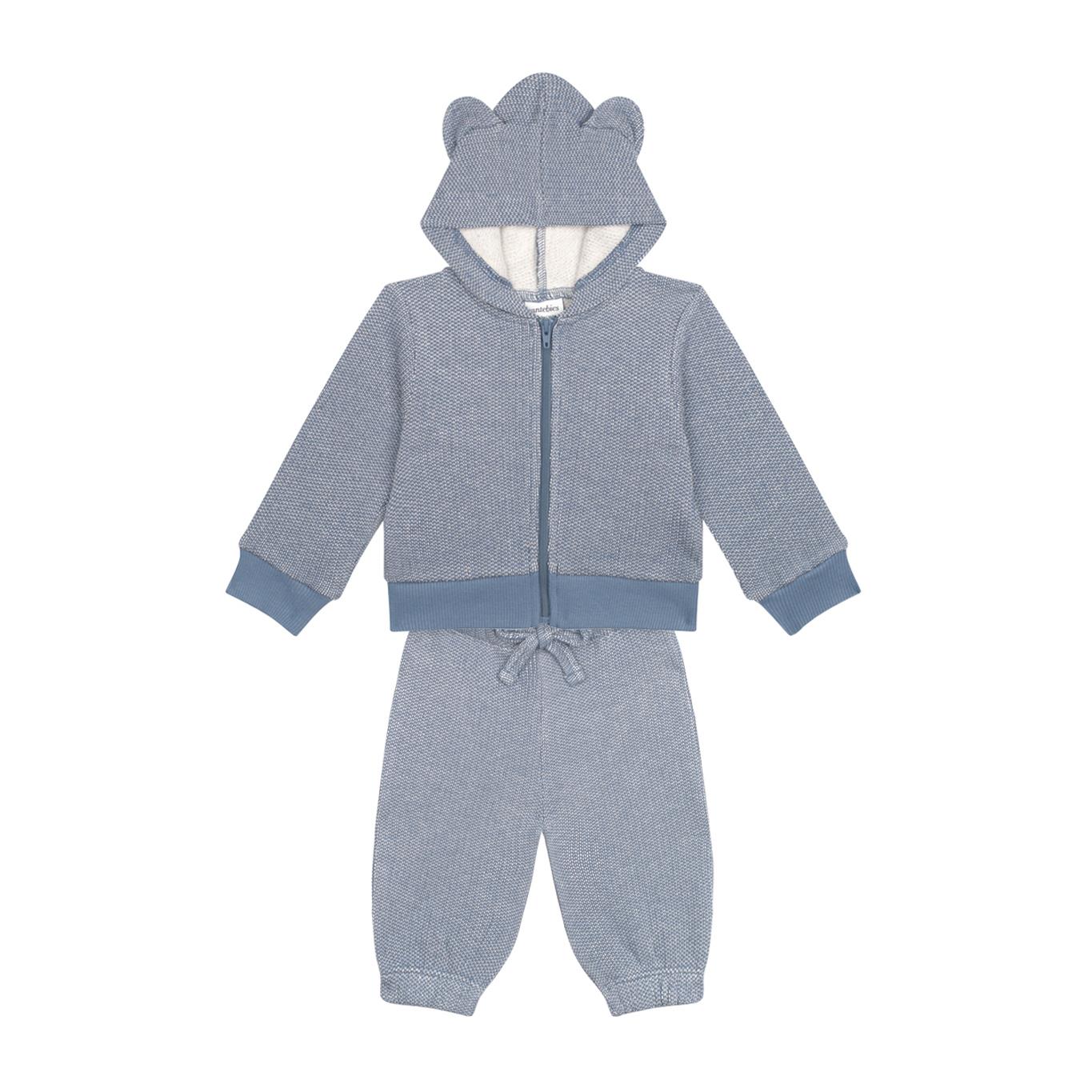 Blue Futter Bear Ear Sweatshirt Trousers Set