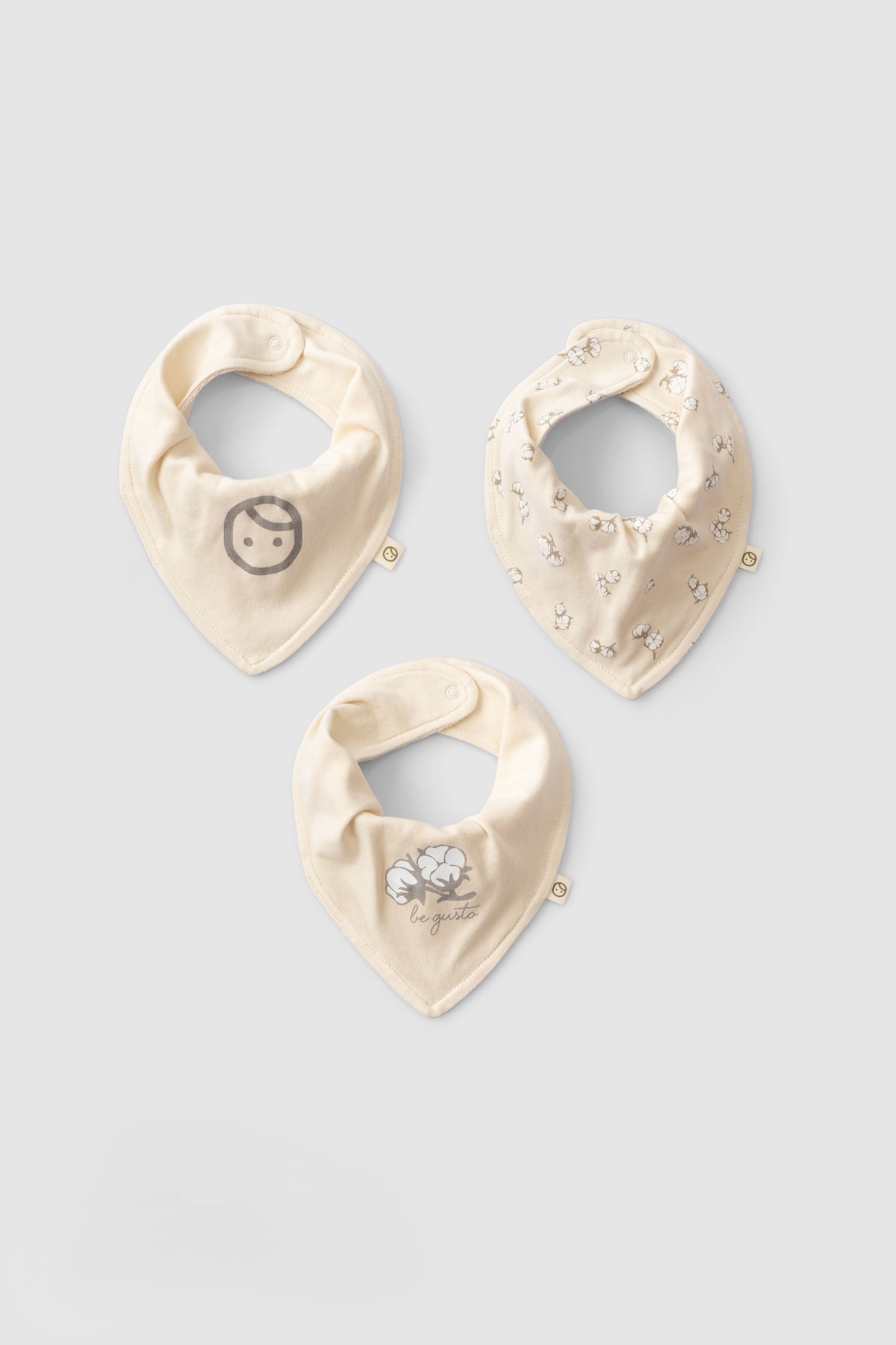Organic Baby Bandana Bibs – Waterproof Adjustable 3-Pack (Cotton Pattern)