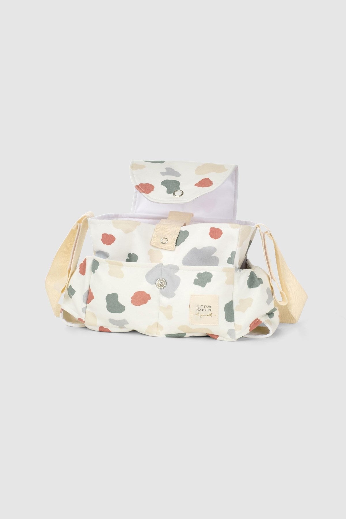 Organic Cotton Baby Stroller Organiser – Waterproof Pram Bag with Animal Print