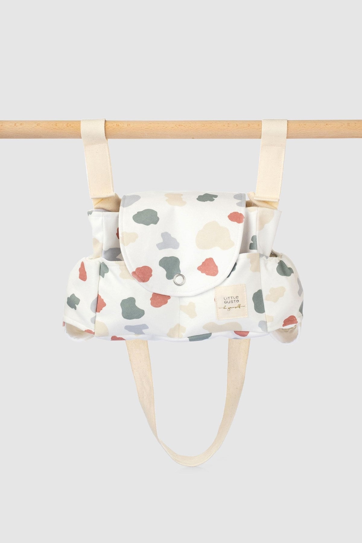 Organic Cotton Baby Stroller Organiser – Waterproof Pram Bag with Animal Print