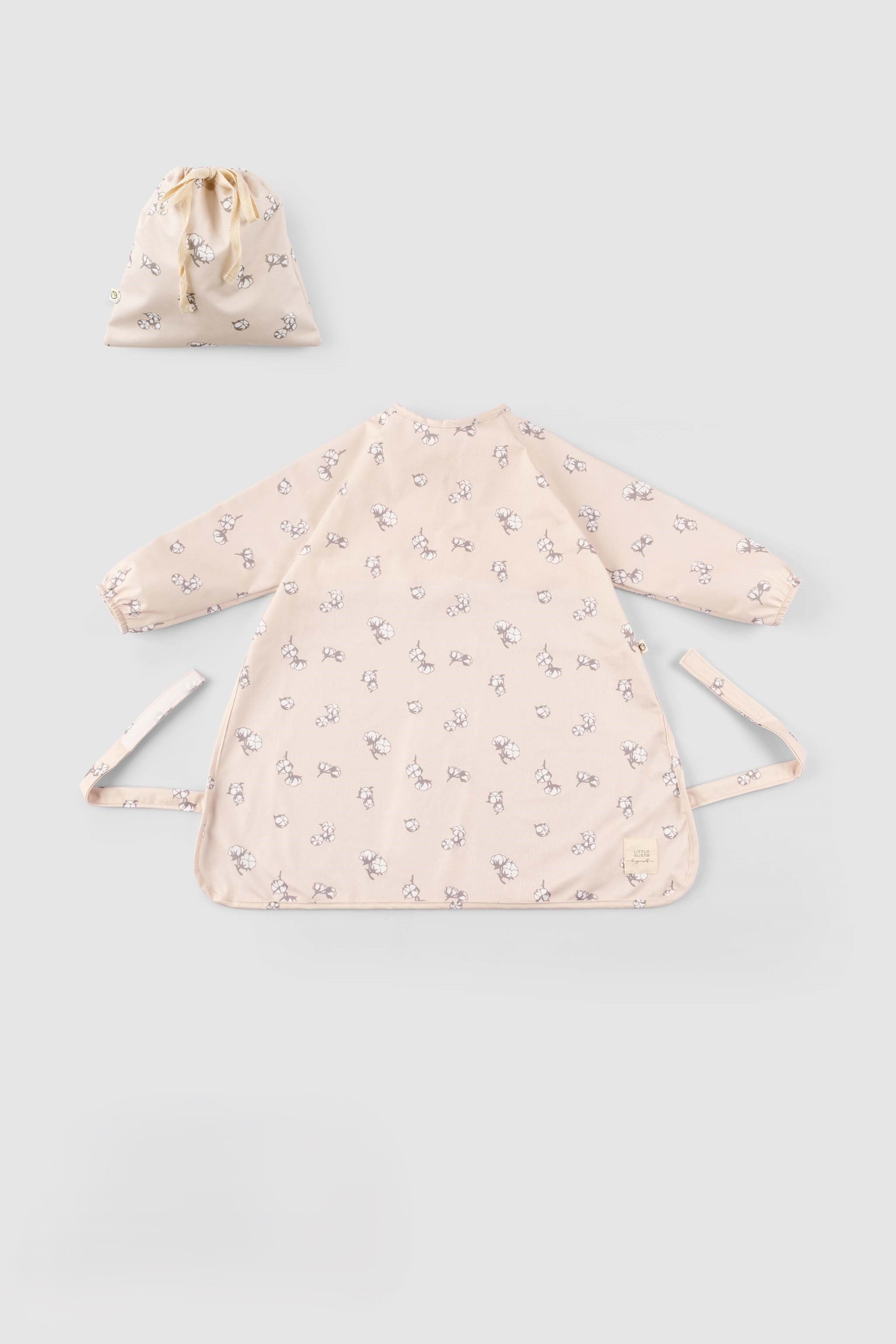 Waterproof Long Sleeve BLW Bib with Adjustable Fit (Cotton Pattern)