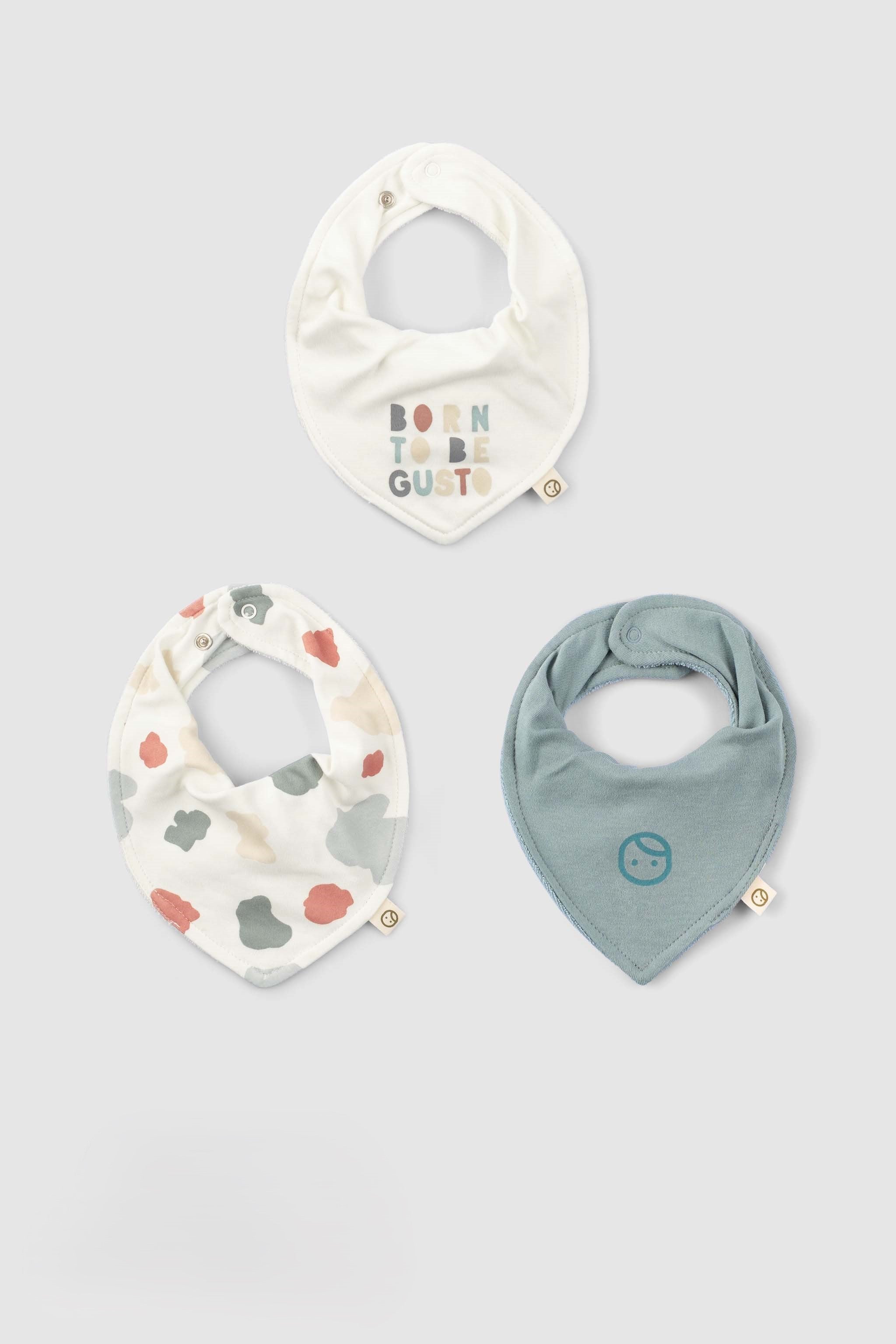 Organic Baby Bandana Bibs – Waterproof Adjustable 3-Pack