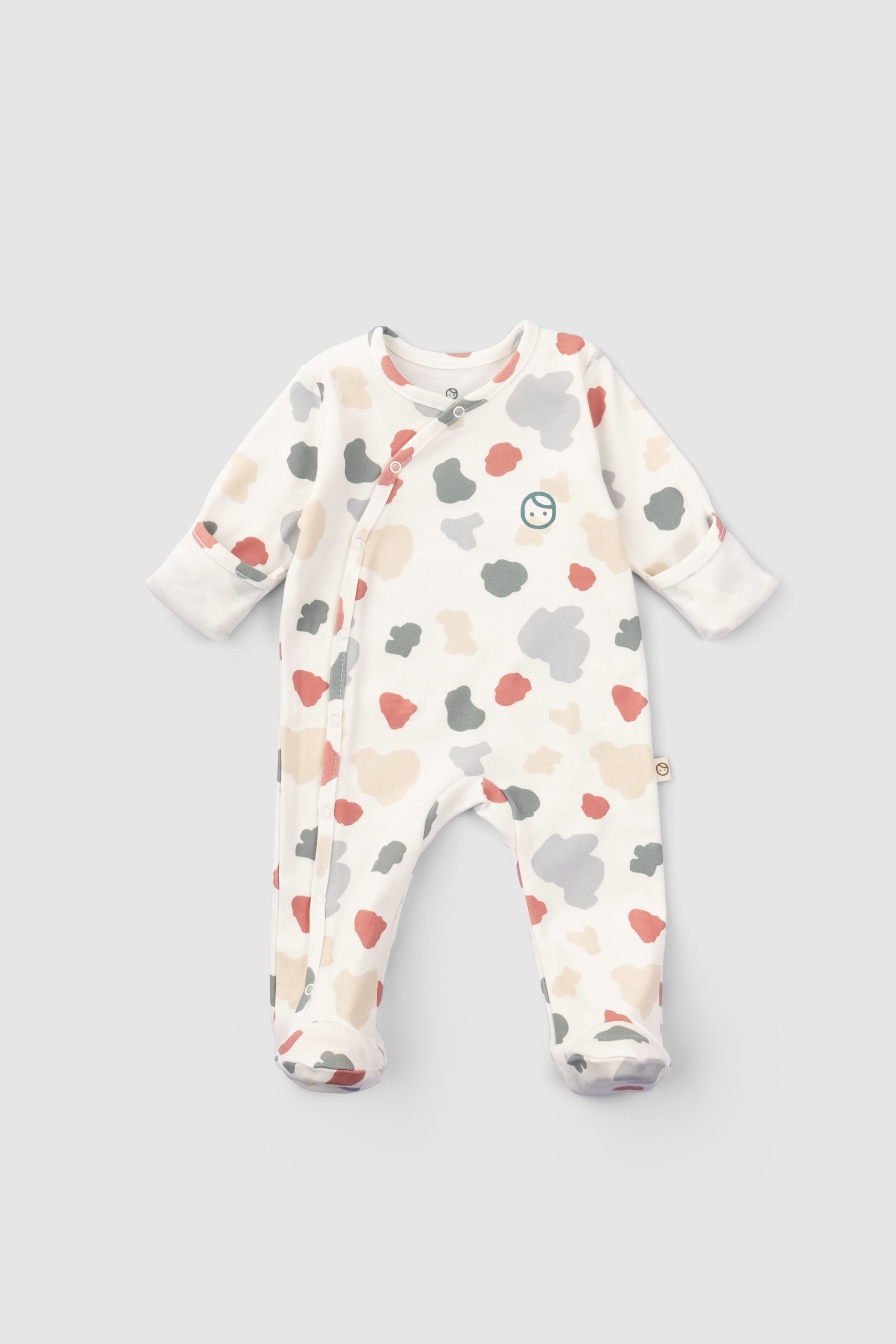 Organic Baby Sleepsuit - Long Sleeve Footed 2-Pack (Animal Pattern)