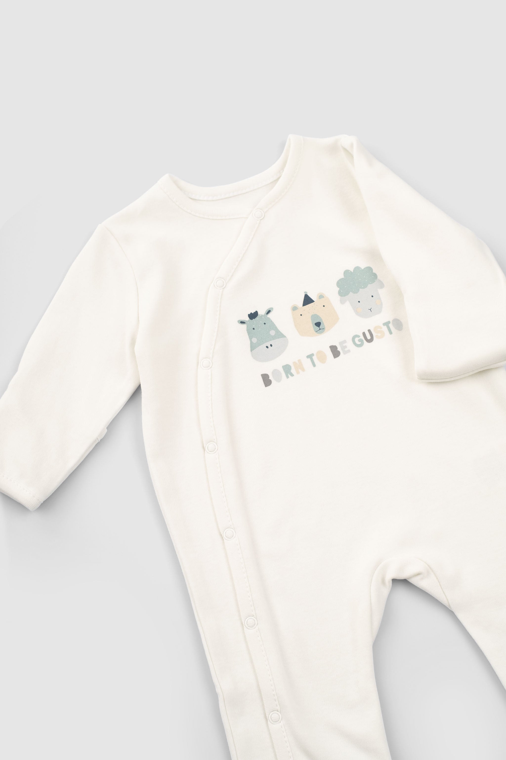 Organic Baby Sleepsuits – Long Sleeve Footed 2-Pack (Green)