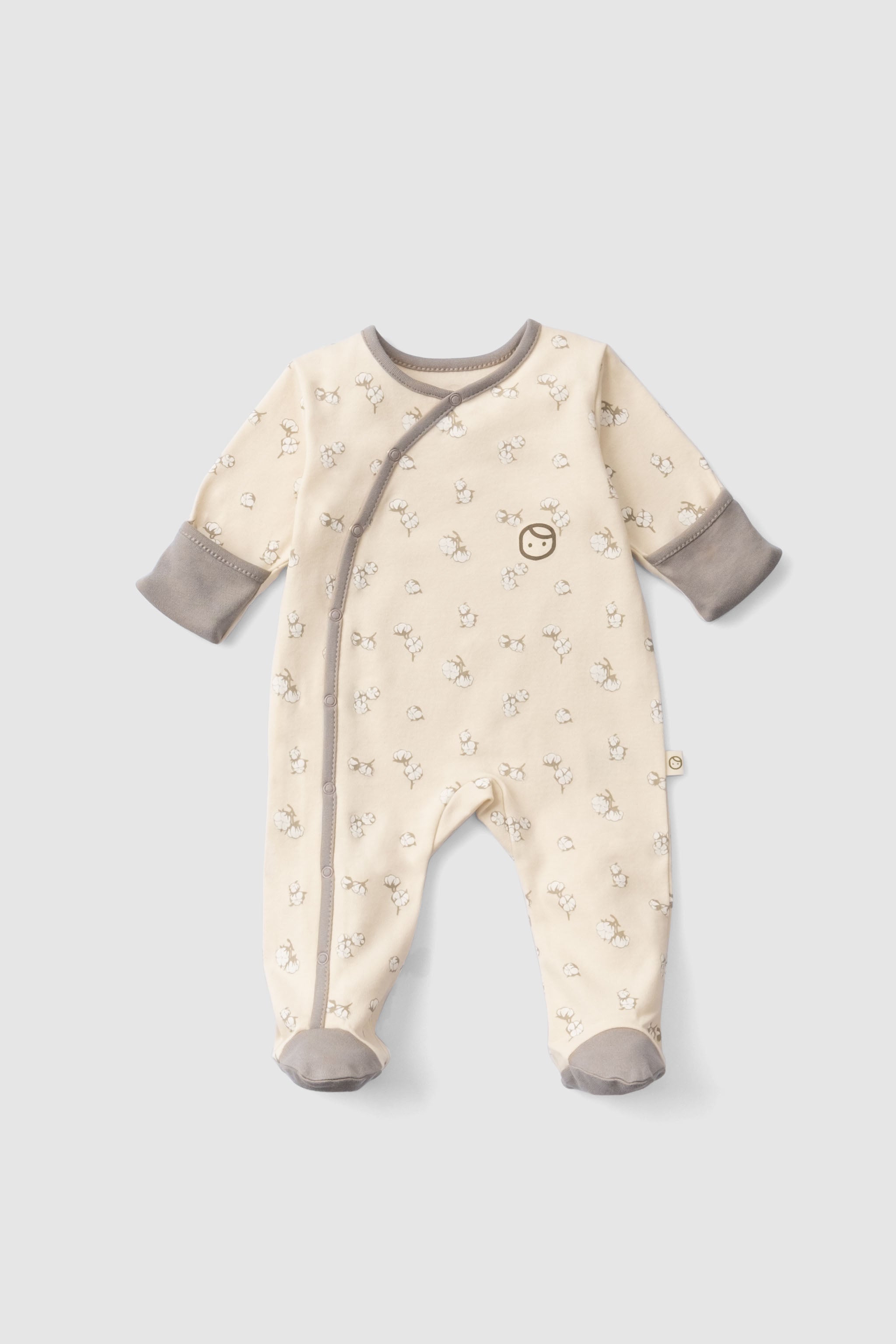 Organic Cotton Baby Sleepsuit – 3-Pack Footed Onesie with Mitten Cuffs