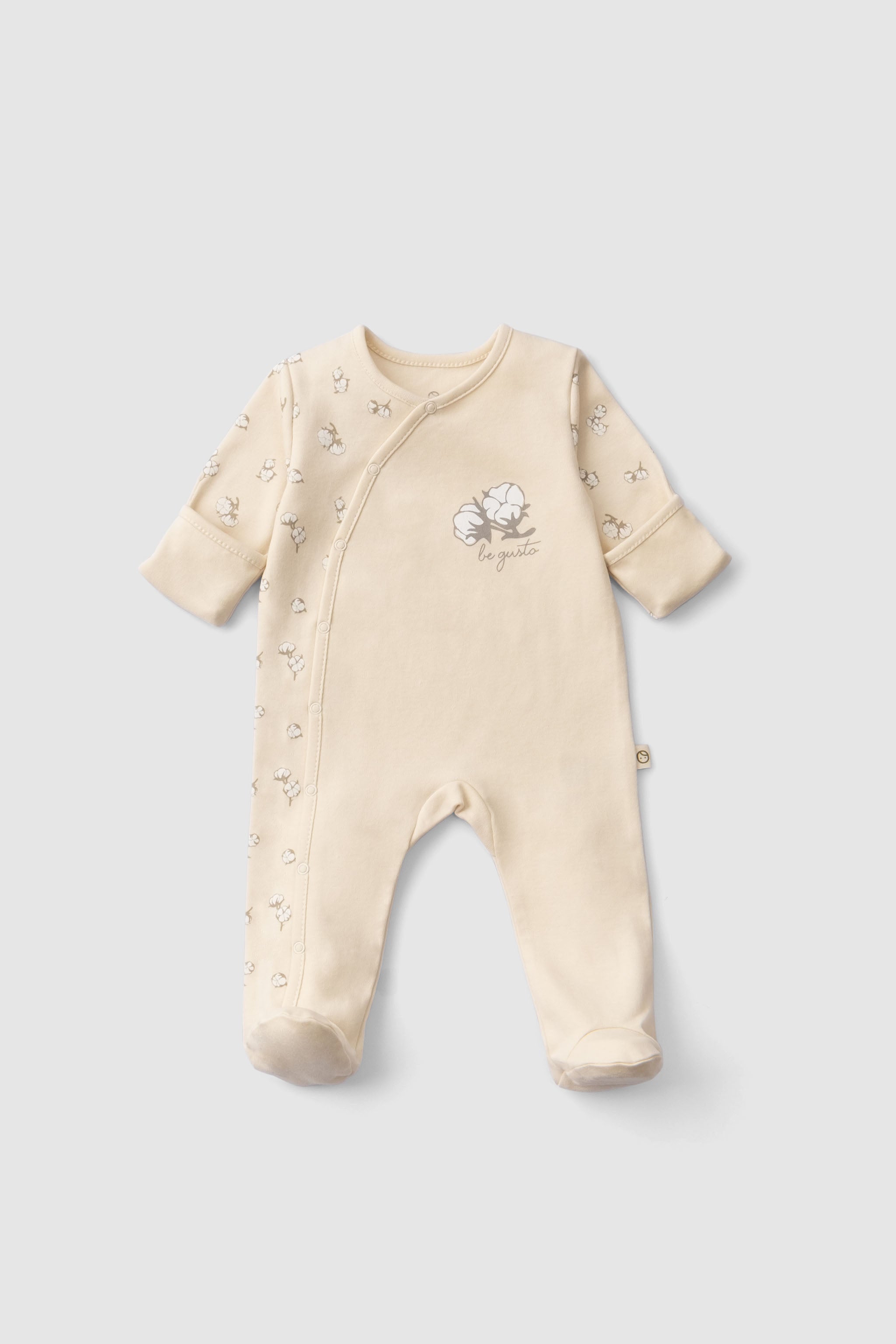 Organic Cotton Baby Sleepsuit – 3-Pack Footed Onesie with Mitten Cuffs