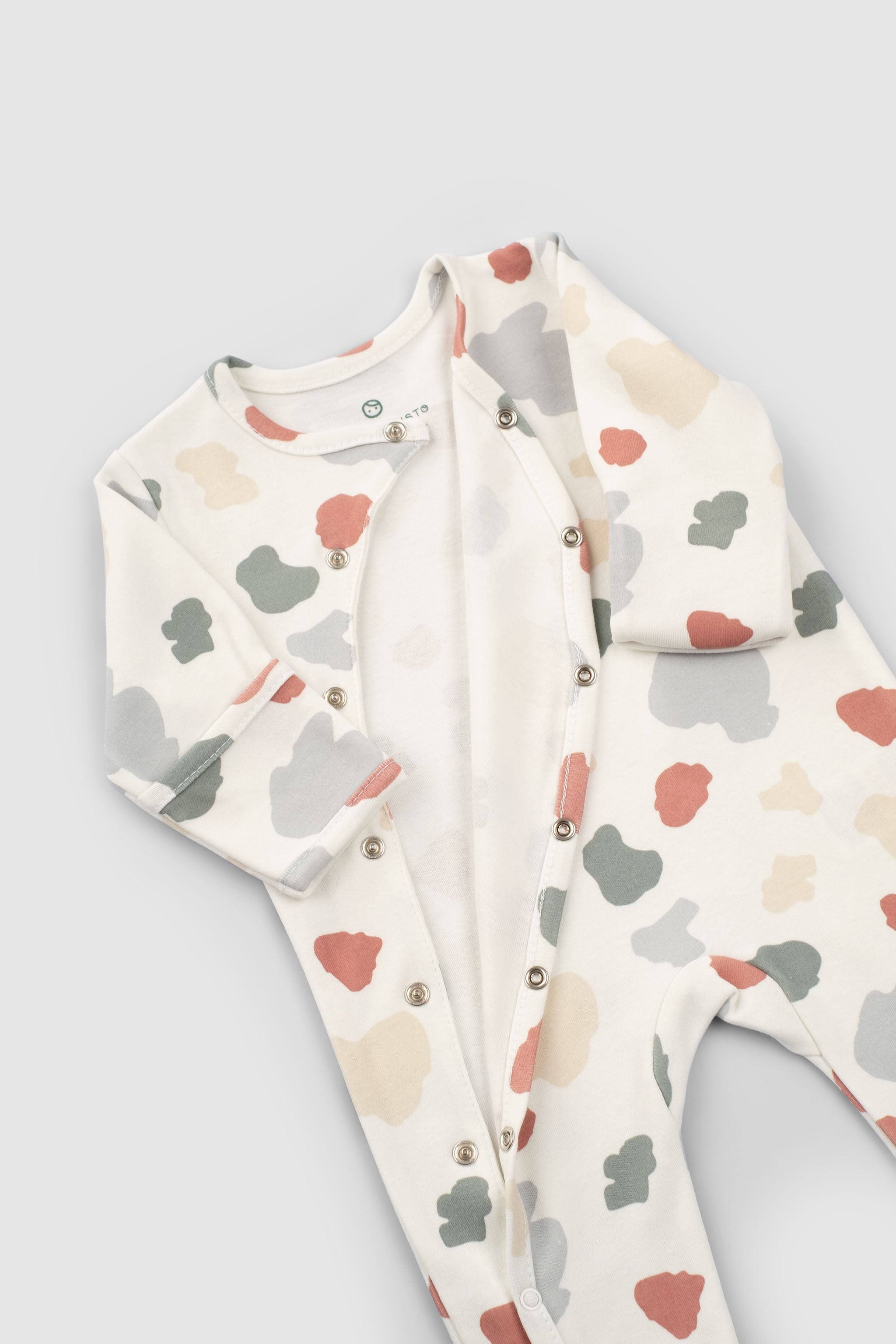 Organic Baby Sleepsuit - Long Sleeve Footed 2-Pack (Animal Pattern)