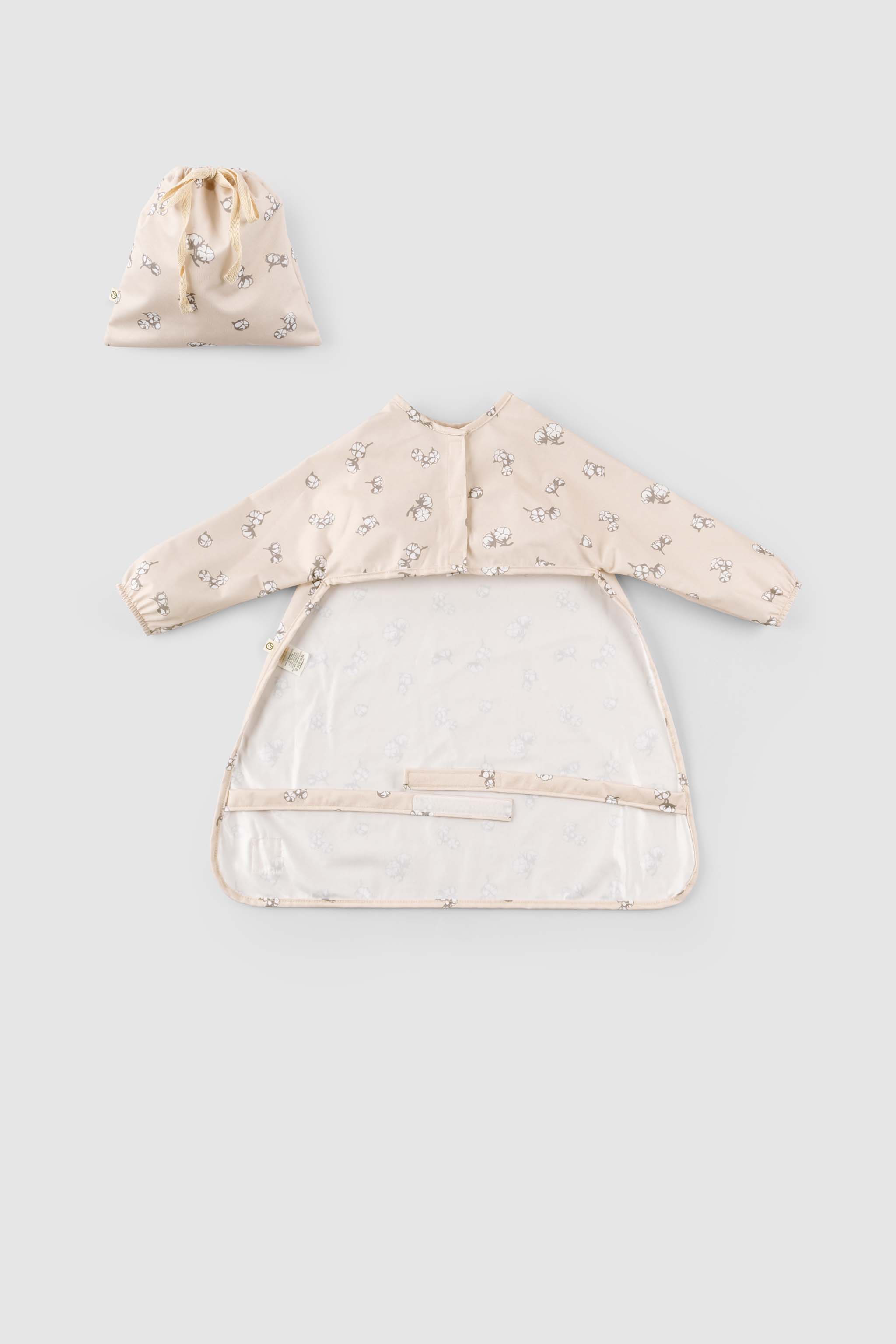 Waterproof Long Sleeve BLW Bib with Adjustable Fit (Cotton Pattern)