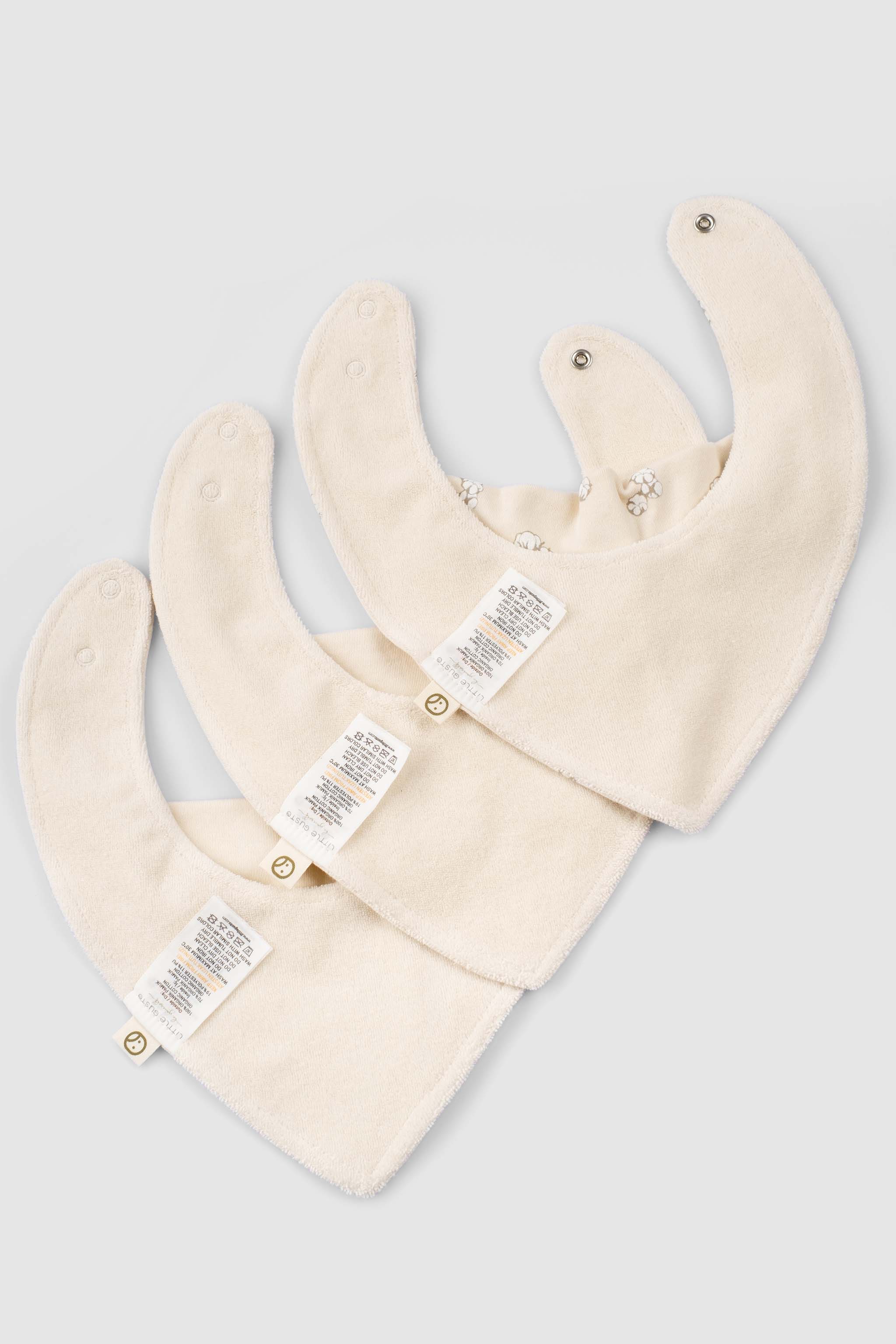 Organic Baby Bandana Bibs – Waterproof Adjustable 3-Pack (Cotton Pattern)