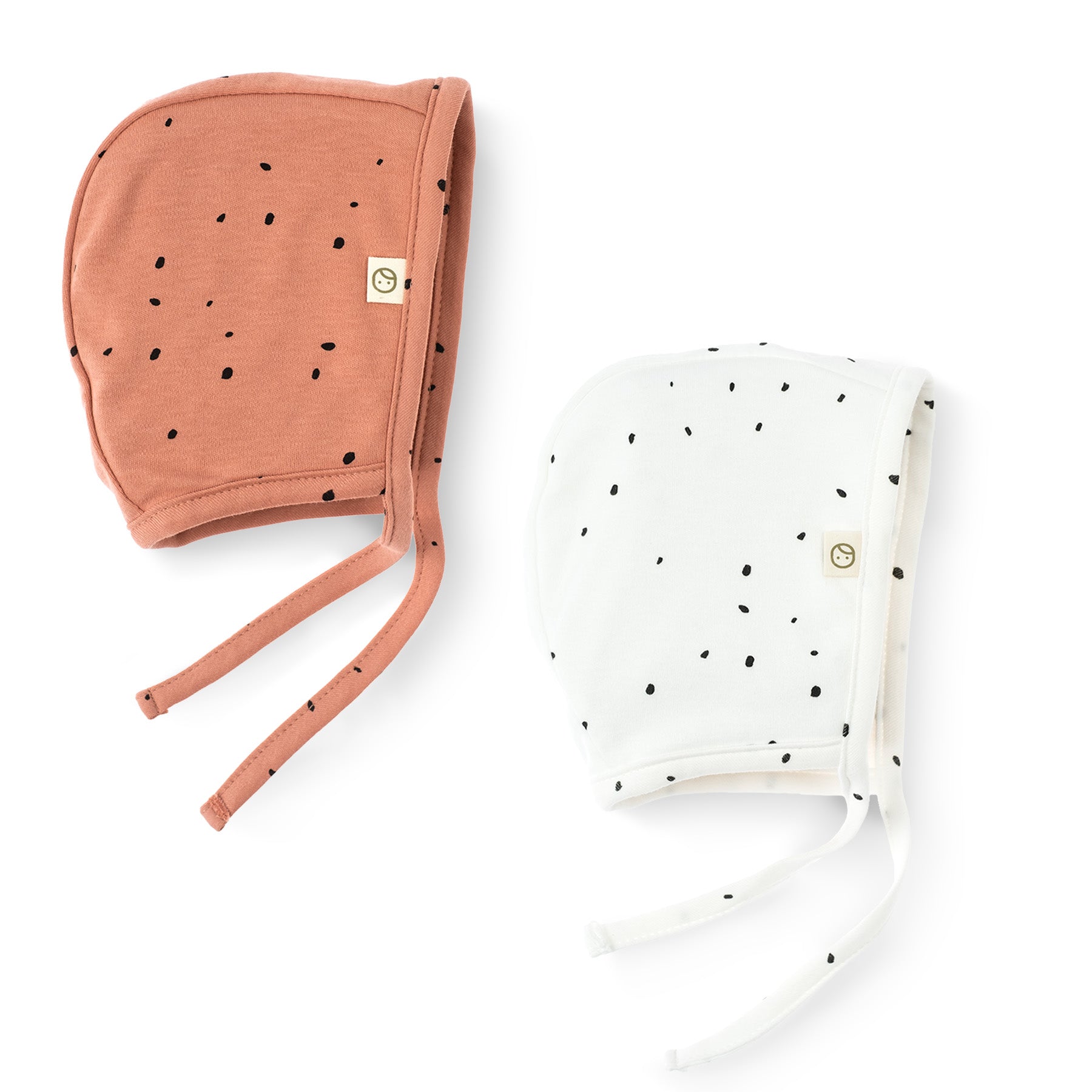 Organic Baby Beanie Hats with Earflaps – 2 Pack (White & Pink)