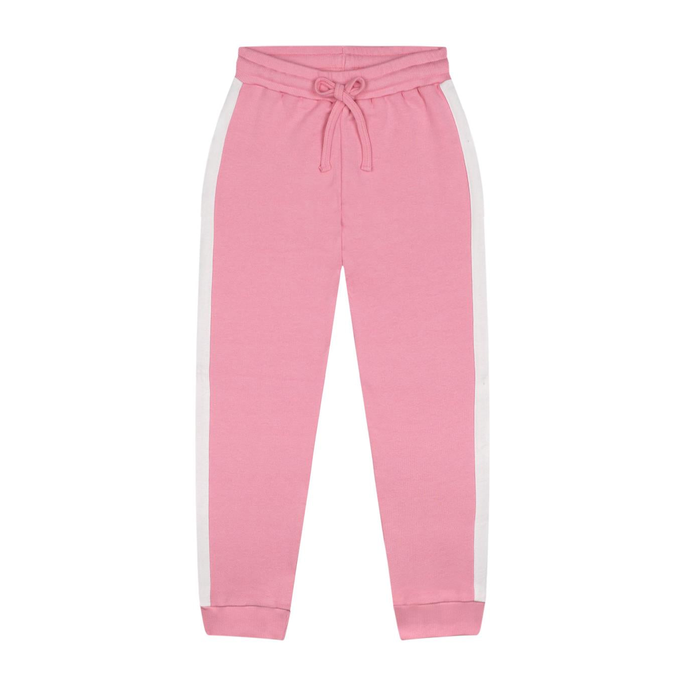 White Contrast Pink Futter Tracksuit