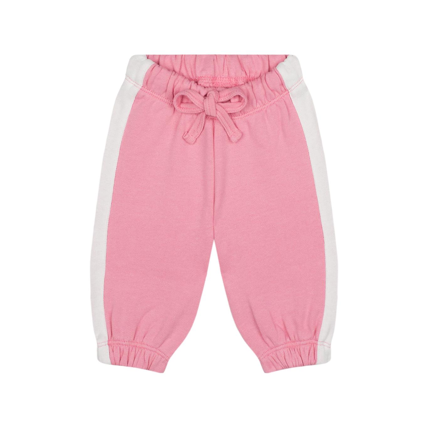 White Contrast Pink Sweatshirt and Trousers Set
