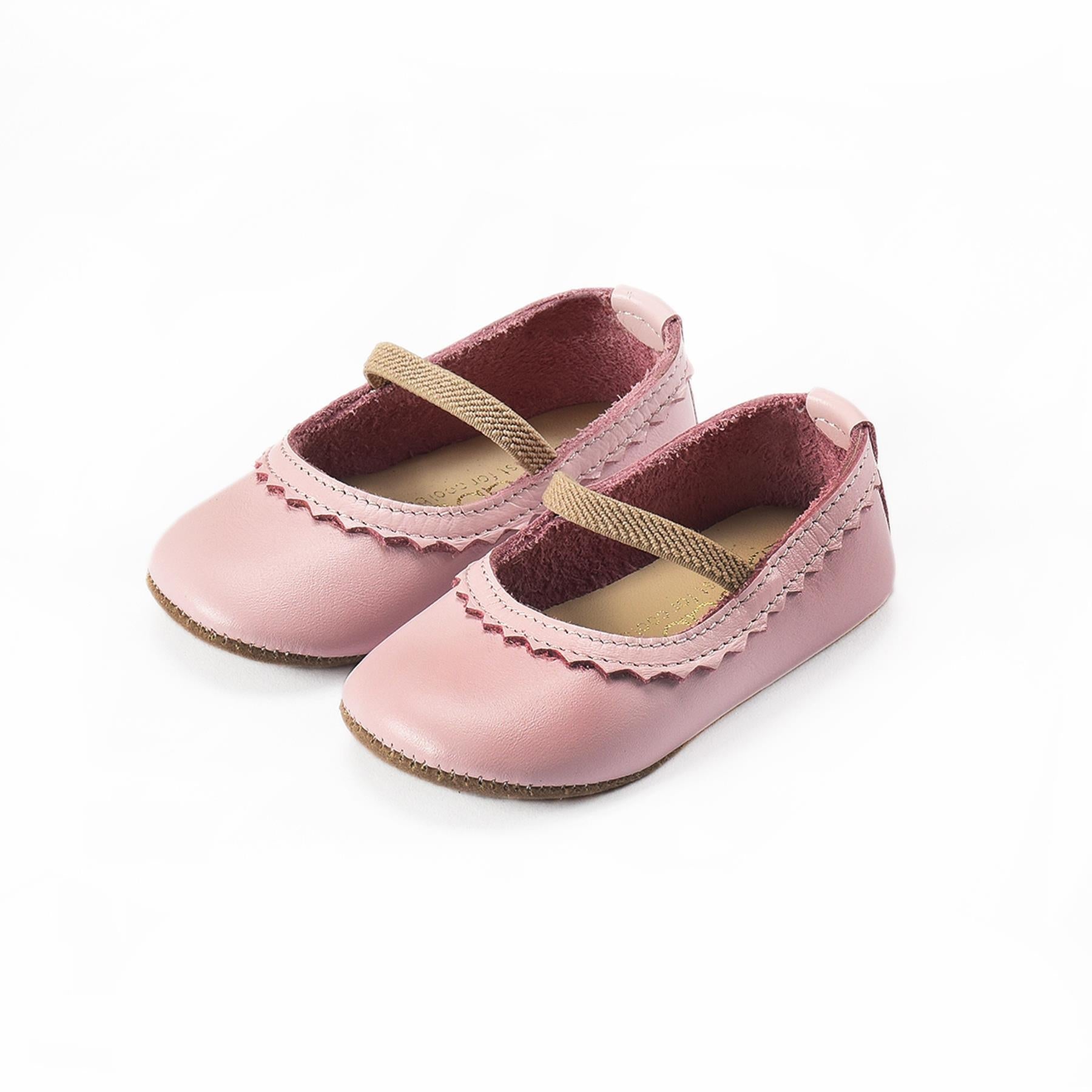 Leather Baby Booties Pink