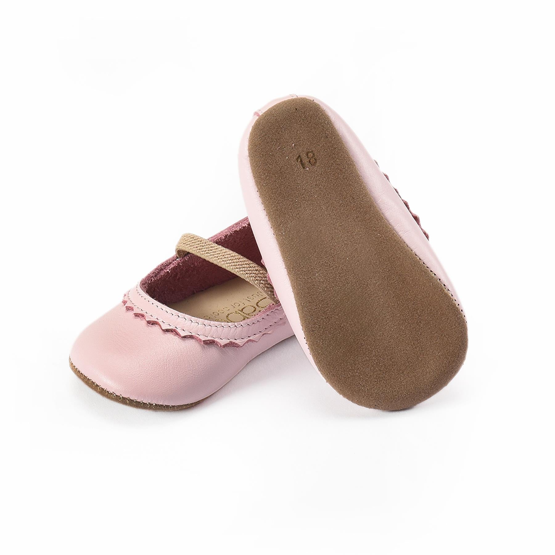 Leather Baby Booties Pink