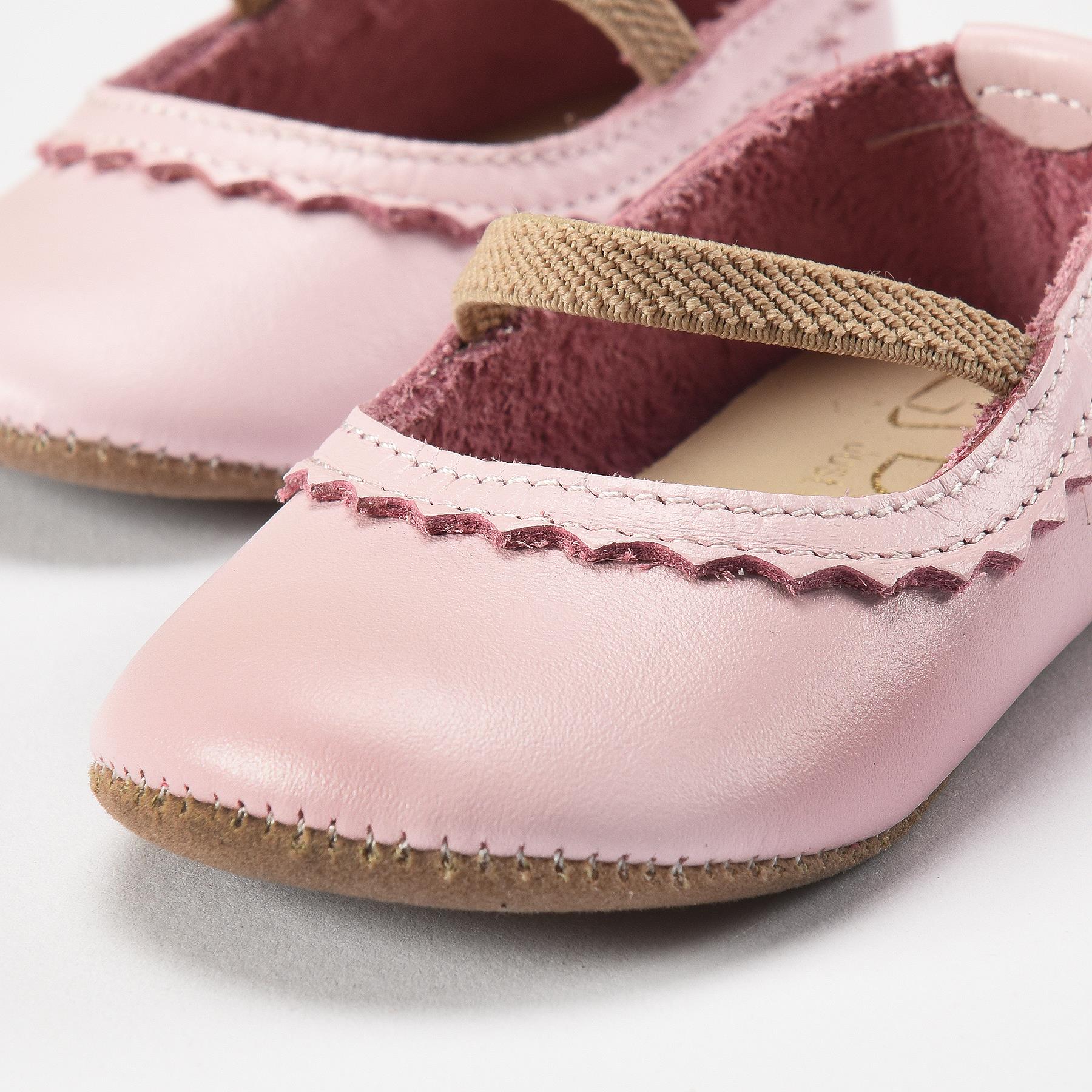 Leather Baby Booties Pink