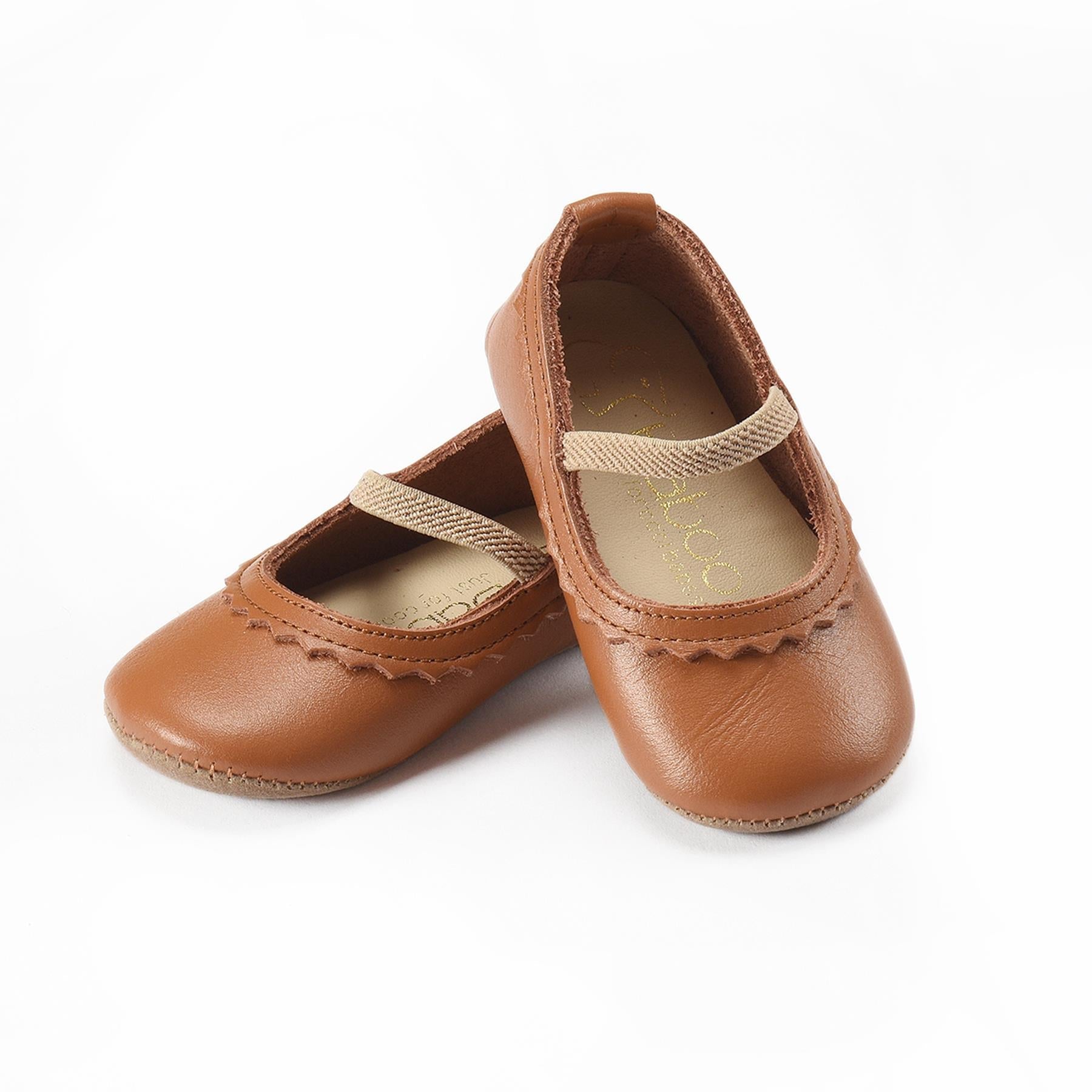 Leather Baby Booties Brown
