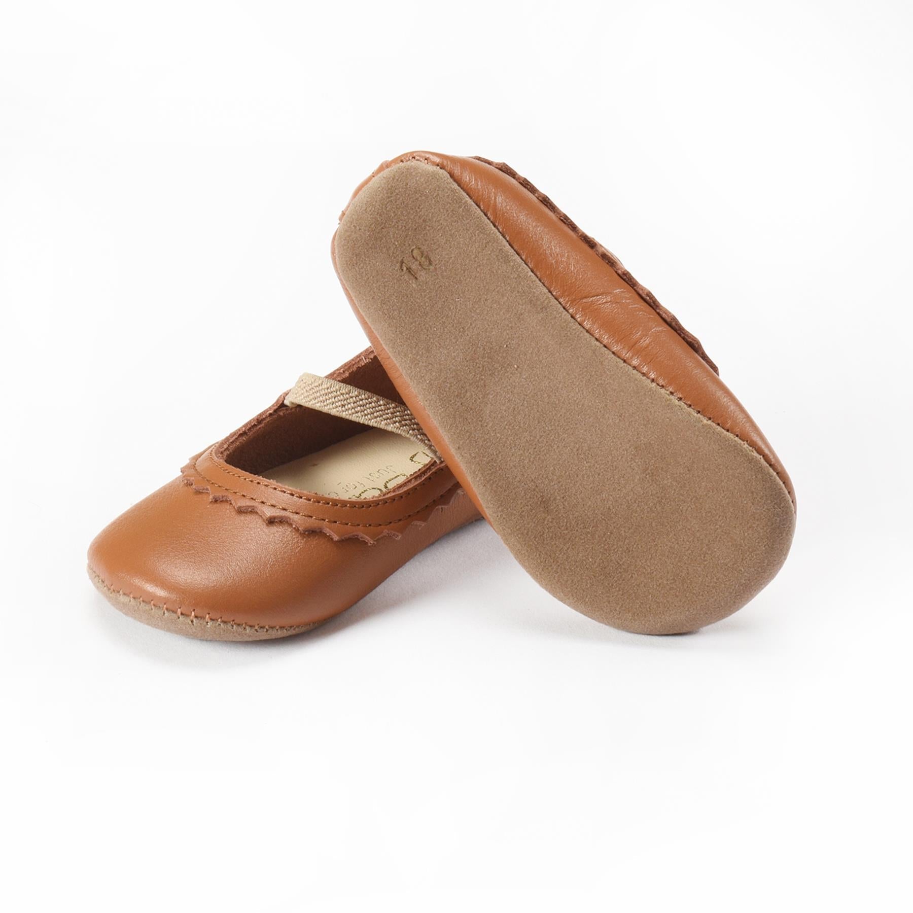 Leather Baby Booties Brown
