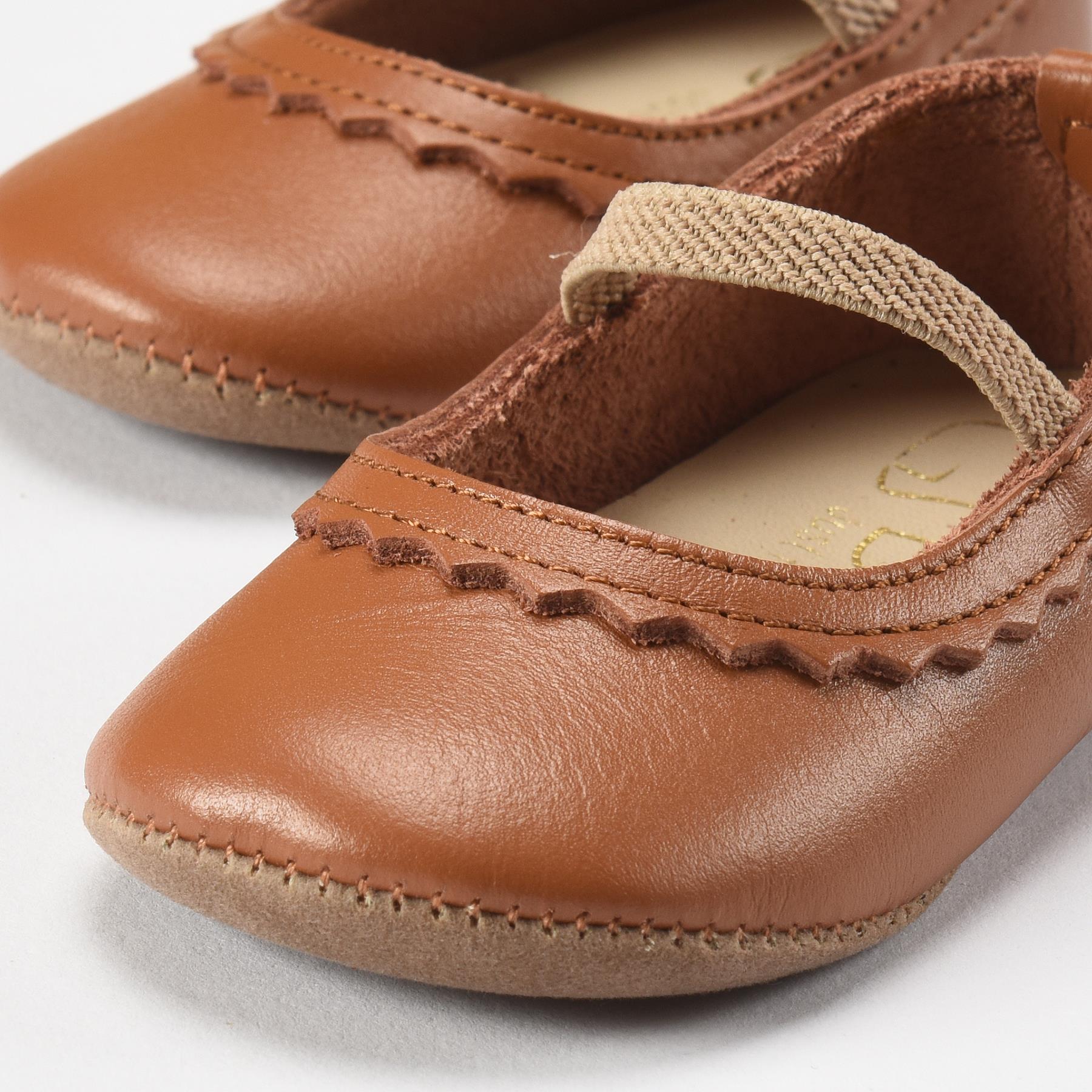 Leather Baby Booties Brown