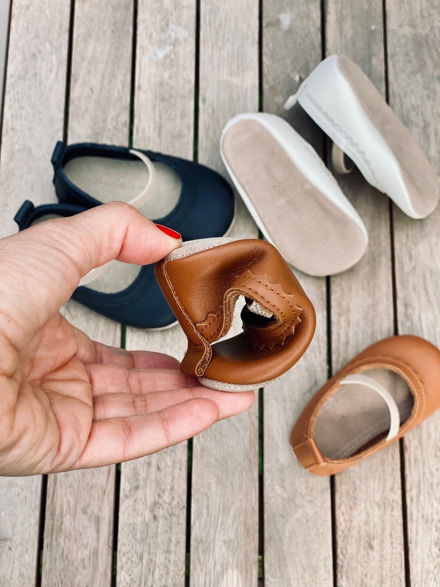 Leather Baby Booties Brown