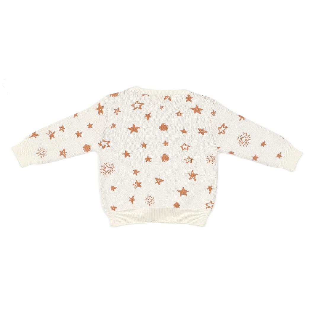Patterned Organic Cotton Baby and Child Sweater Cream