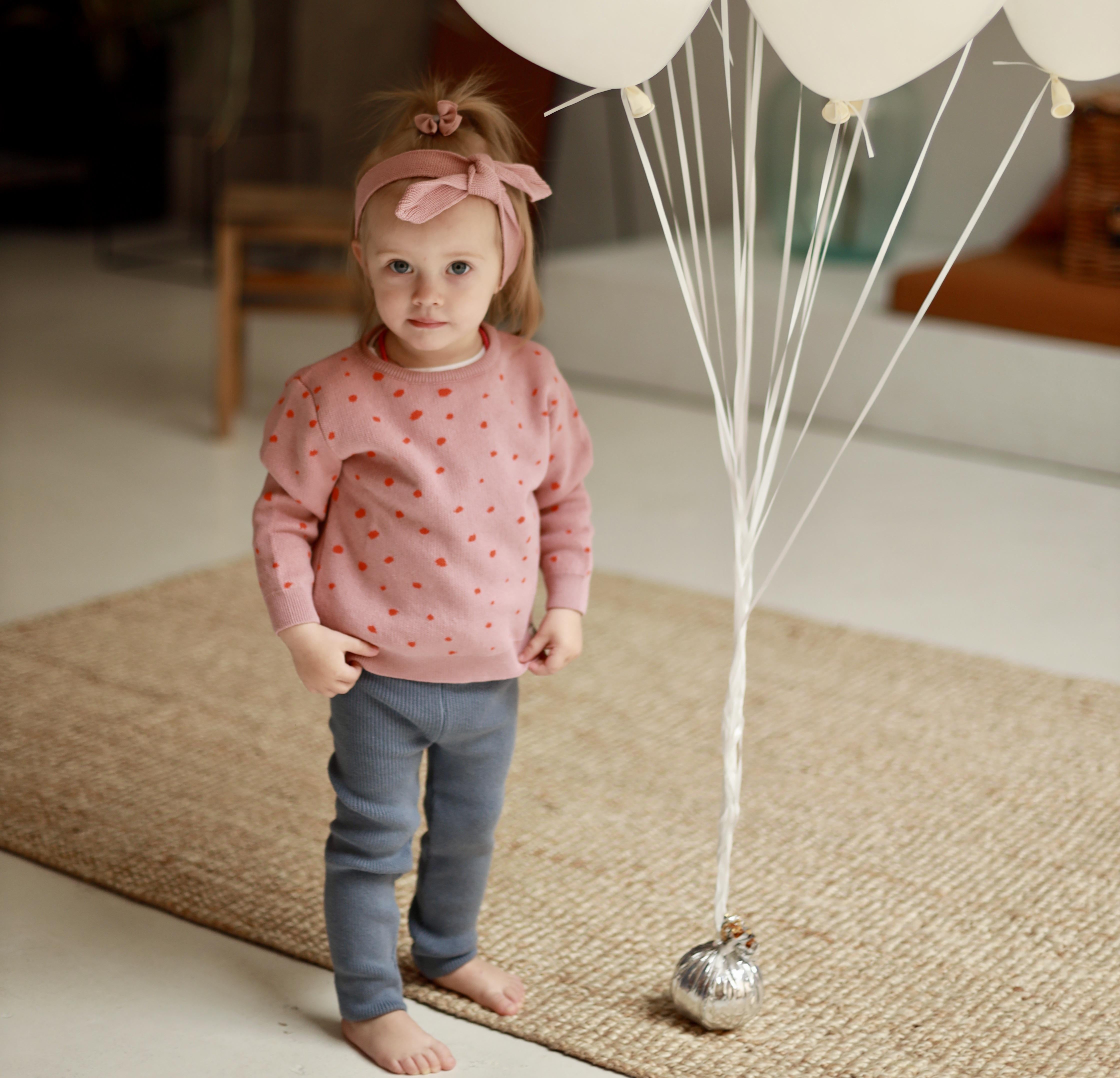 Patterned Organic Cotton Baby and Child Sweater Pink