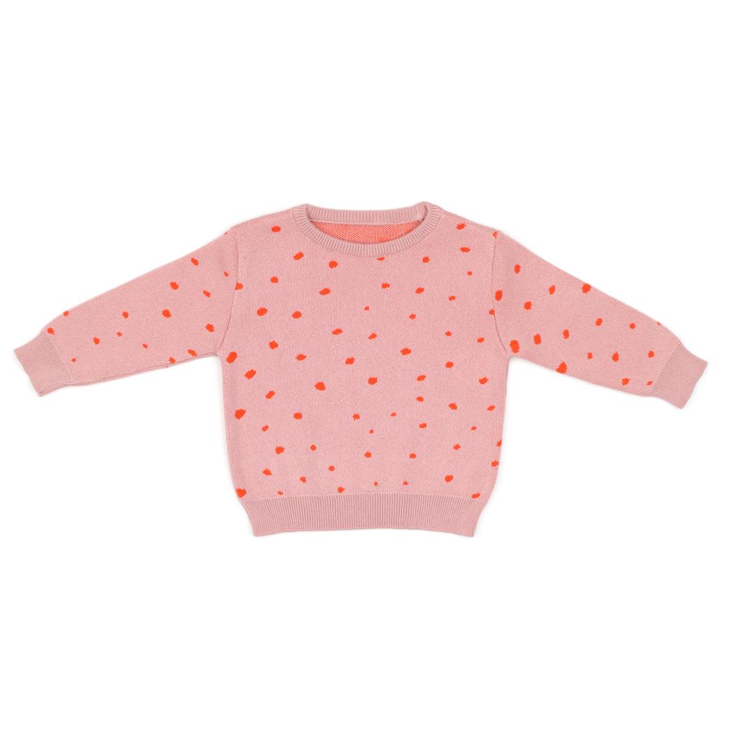 Patterned Organic Cotton Baby and Child Sweater Pink