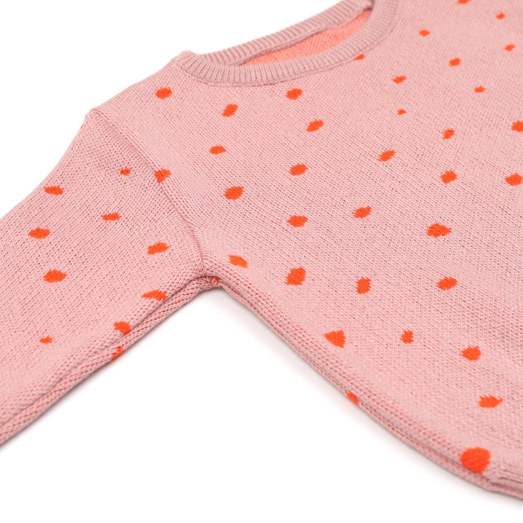 Patterned Organic Cotton Baby and Child Sweater Pink