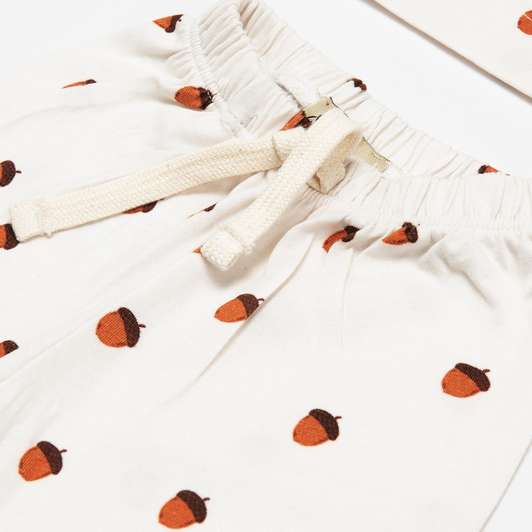 Patterned Organic Cotton Fabric Baby and Child Bottom Top Set Cream