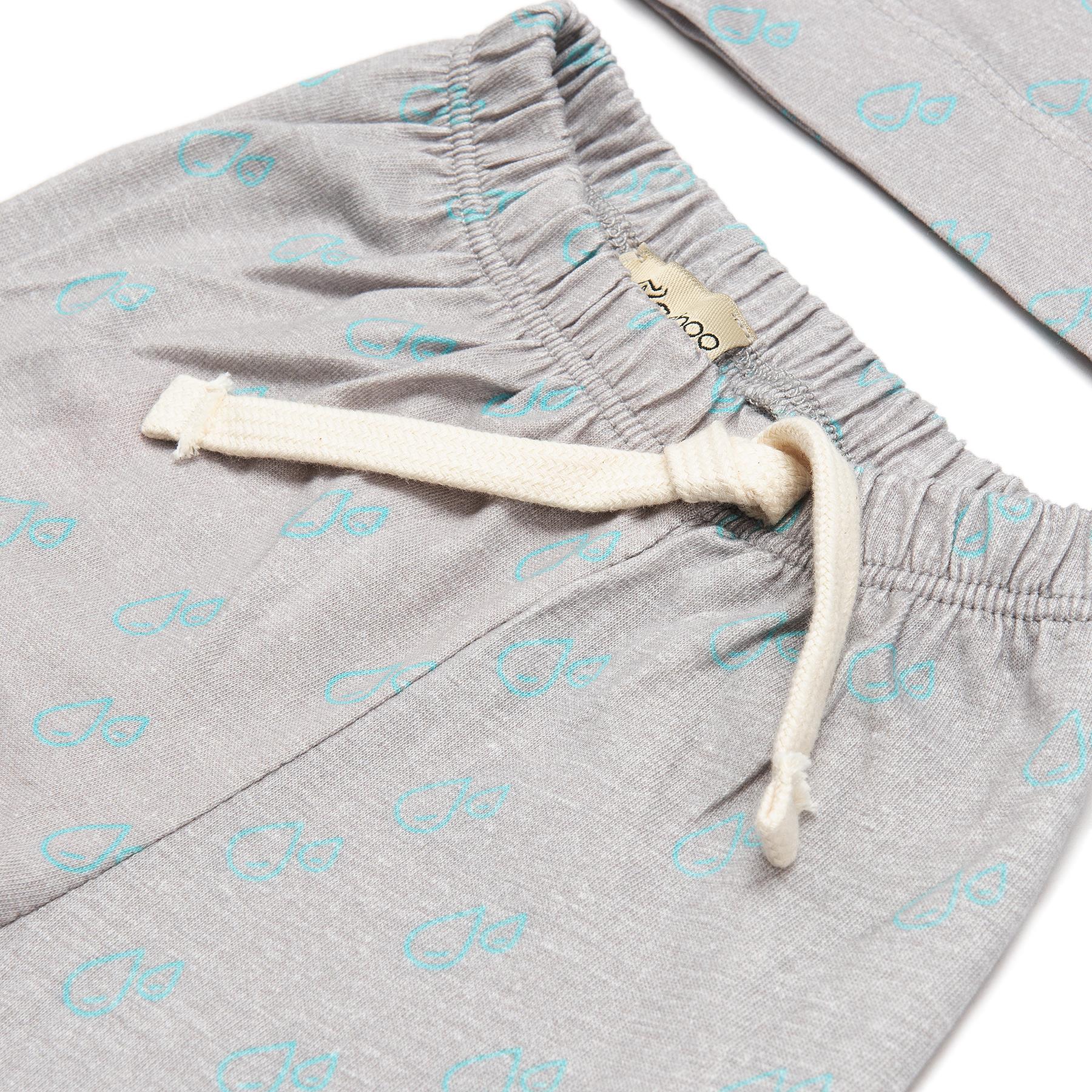 Patterned Organic Cotton Fabric Baby and Child Bottom Top Set Gray