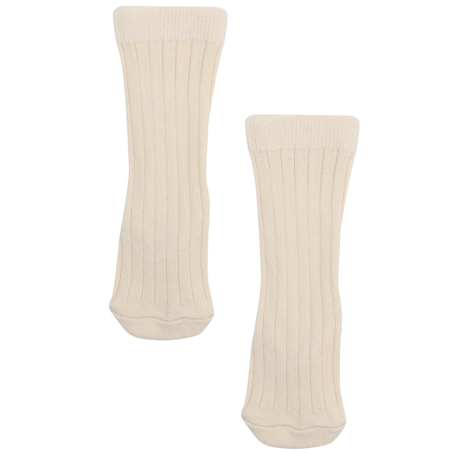 Knee Length Organic Cotton Baby and Child Socks Cream