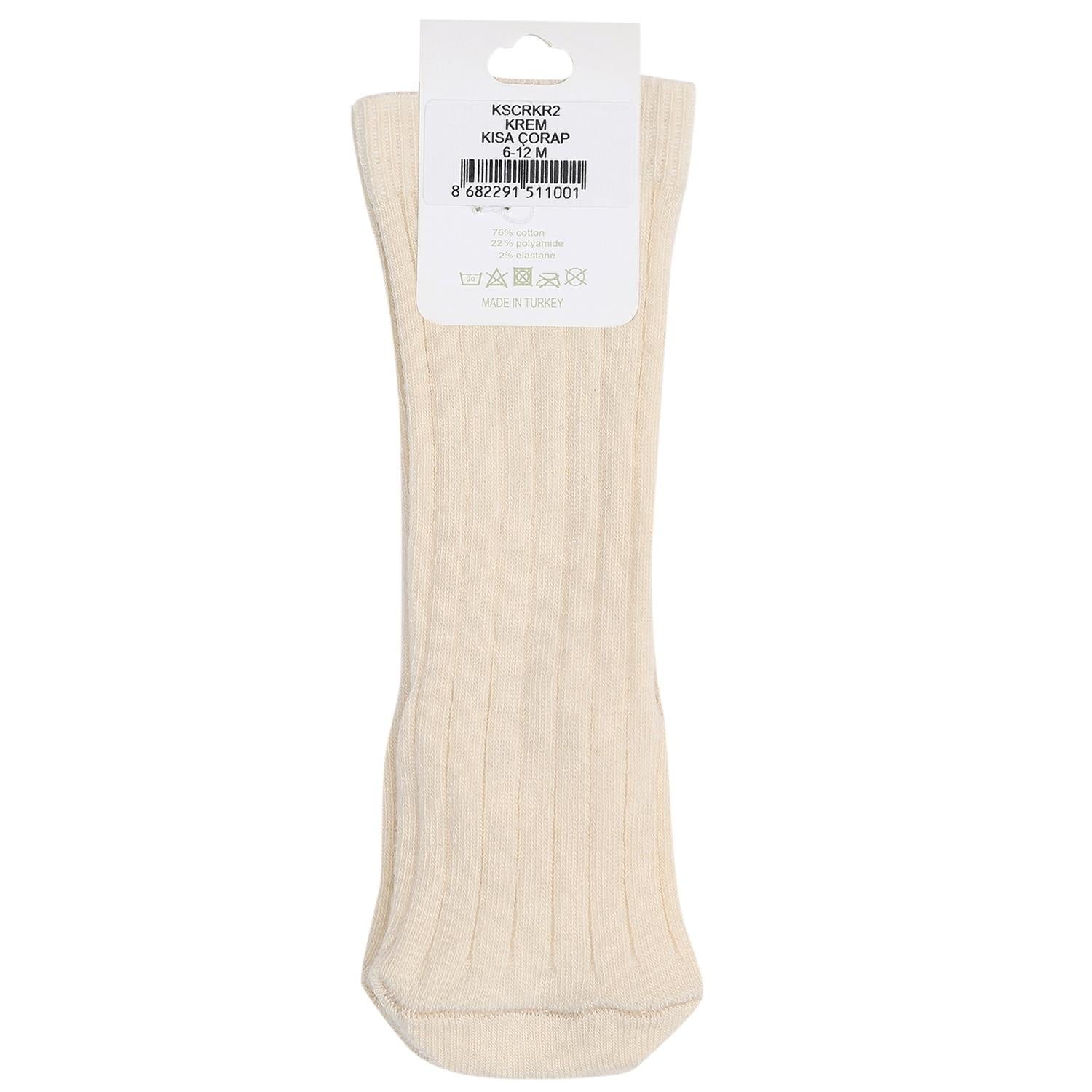 Knee Length Organic Cotton Baby and Child Socks Cream