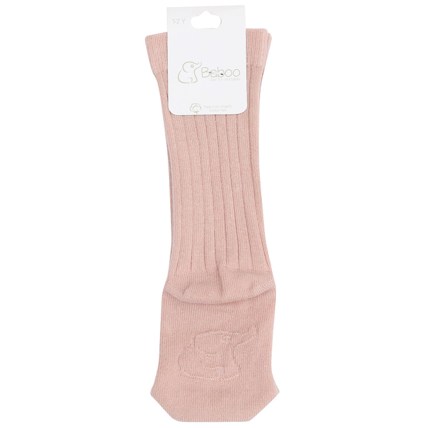 Knee Length Organic Cotton Baby and Kids Socks Pink