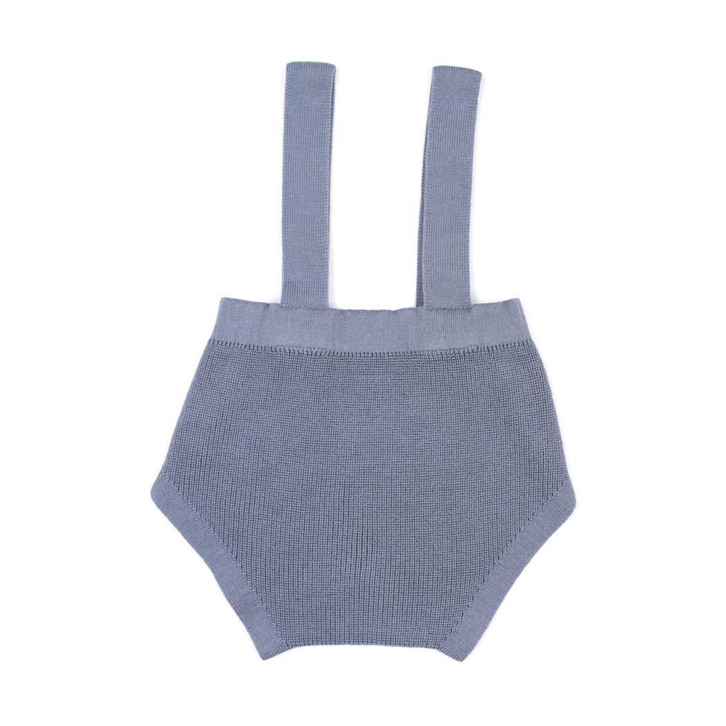 Organic Cotton Baby Knitted Overalls Blue