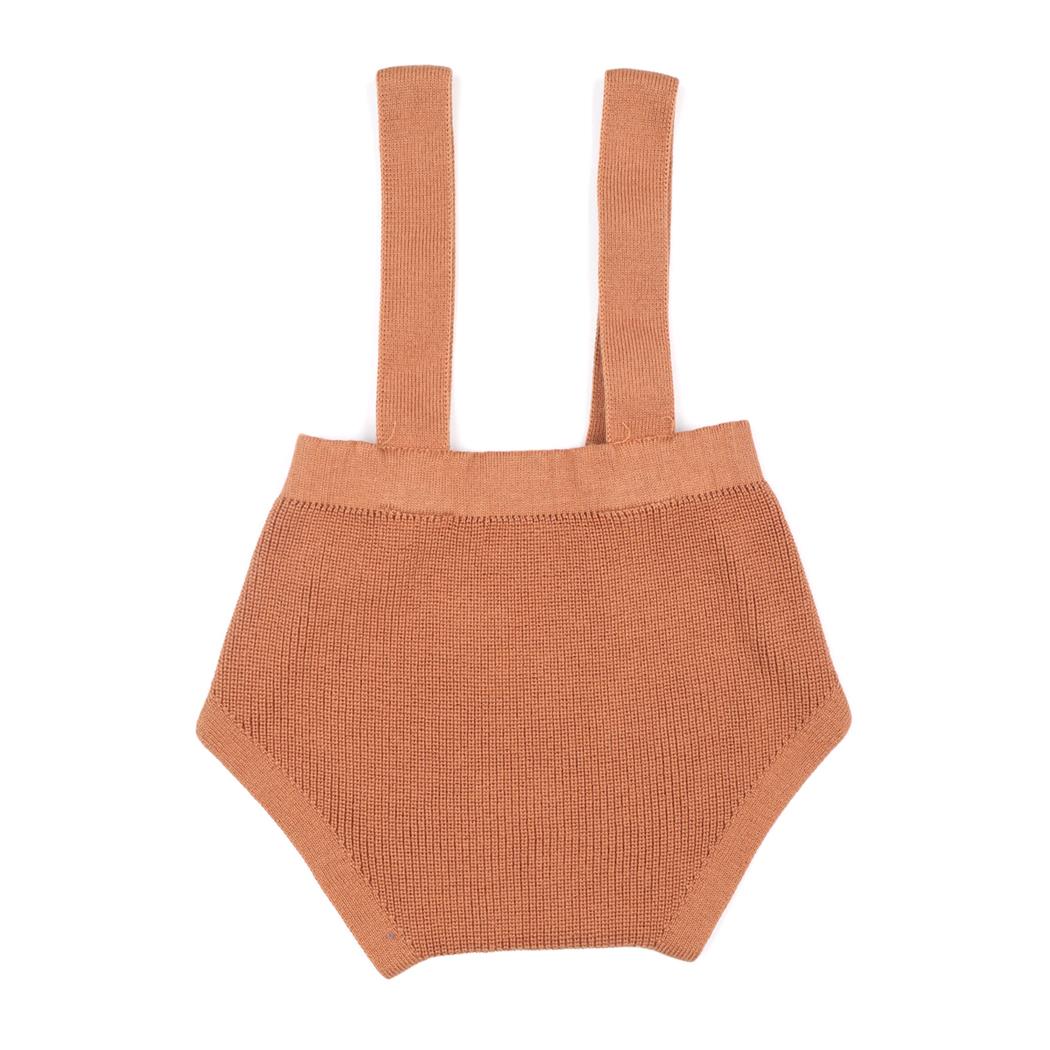 Organic Cotton Baby Knitted Overalls Brown