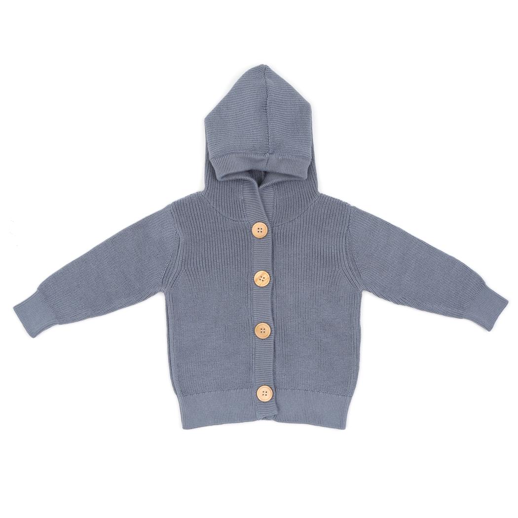 Hooded Cardigan Pants Socks Gift Set Blue