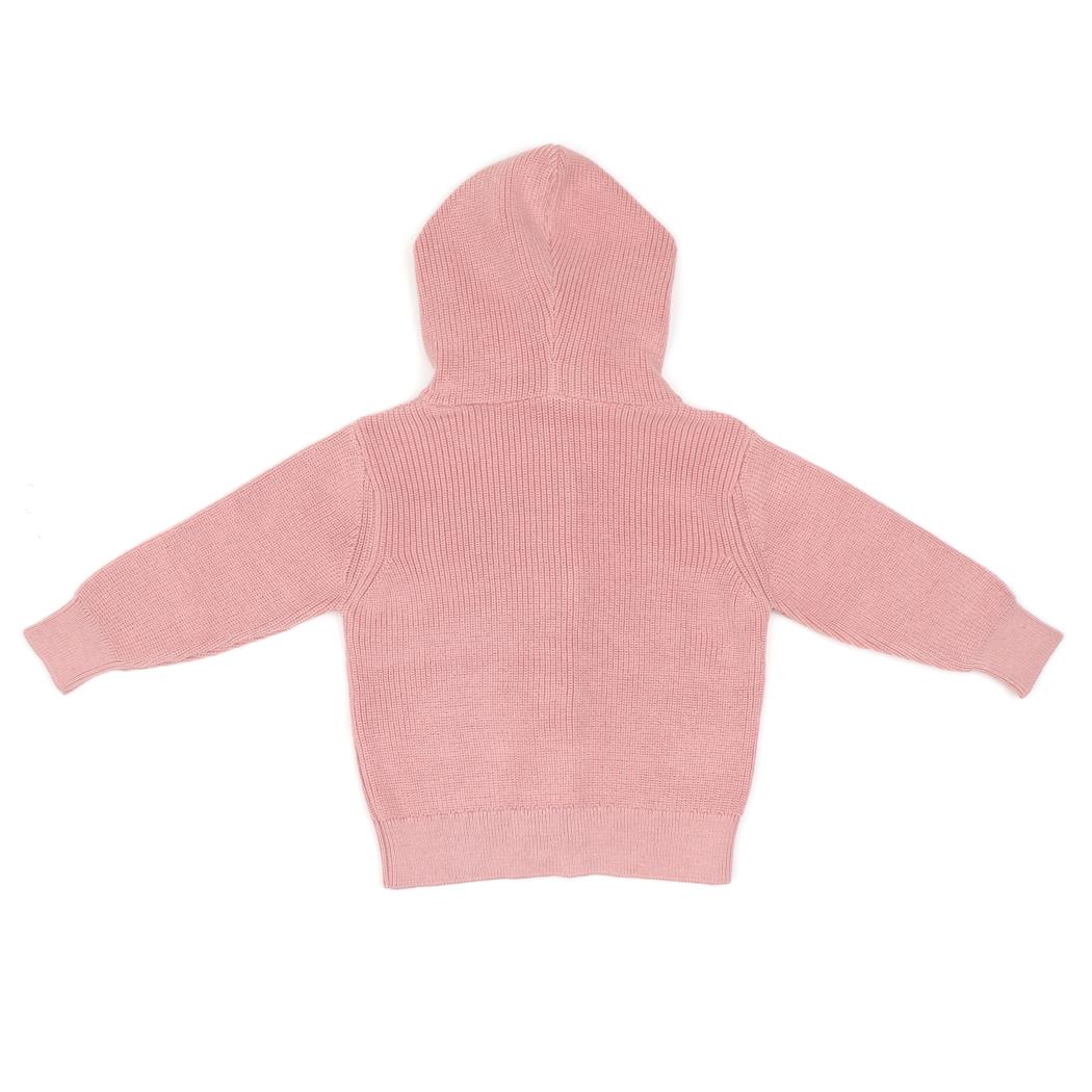 Hooded Organic Cotton Baby and Child Cardigan Pink