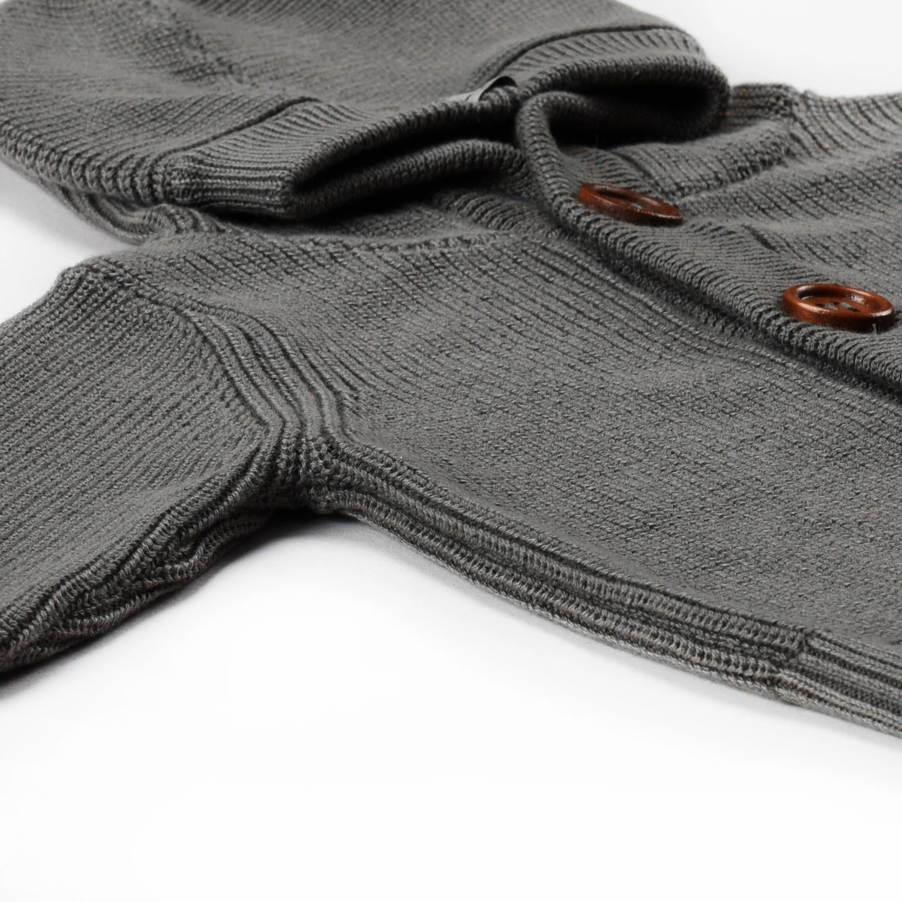 Hooded Organic Cotton Baby and Child Cardigan Gray