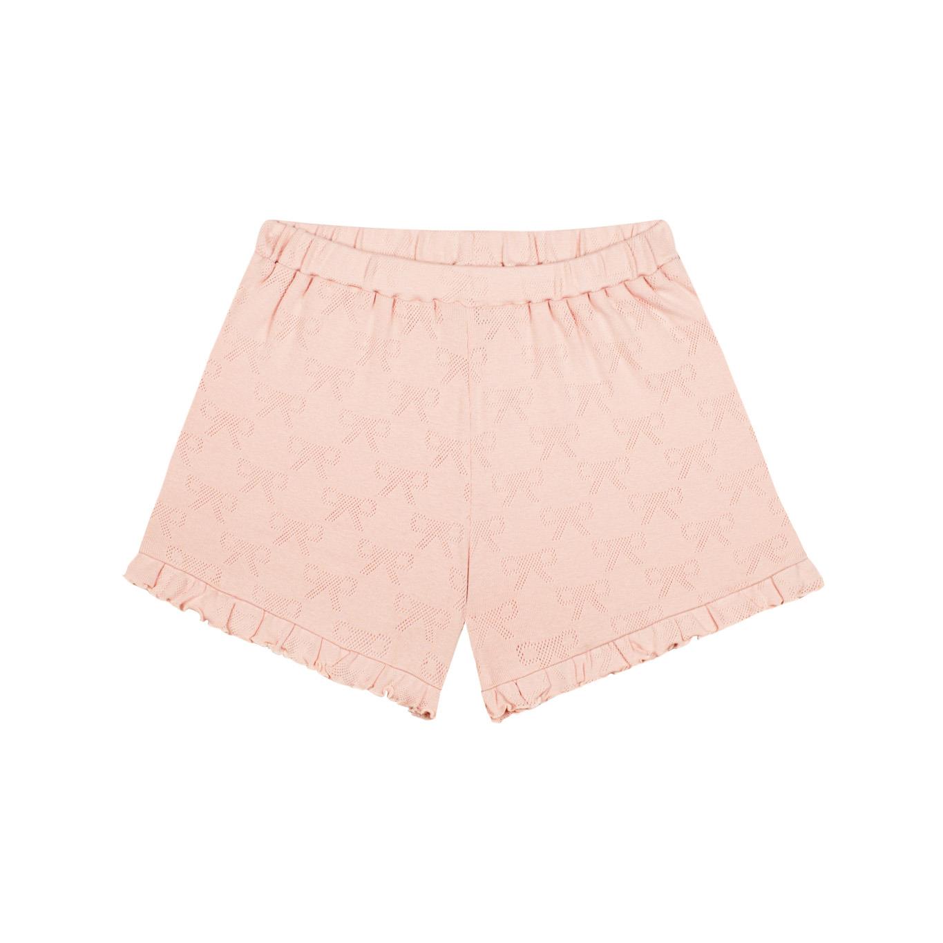 Ribbon Jacquard Ruffle Shorts Pajamas