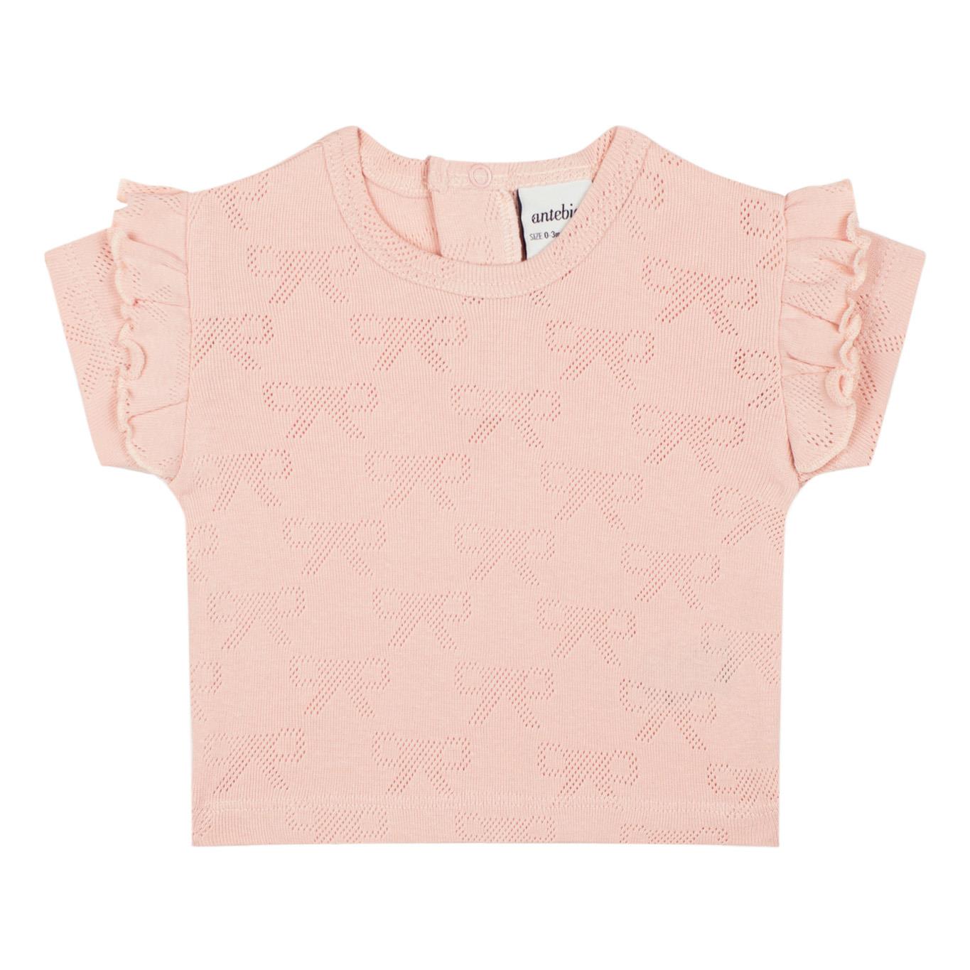 Ribbon Jacquard Ruffle Tshirt