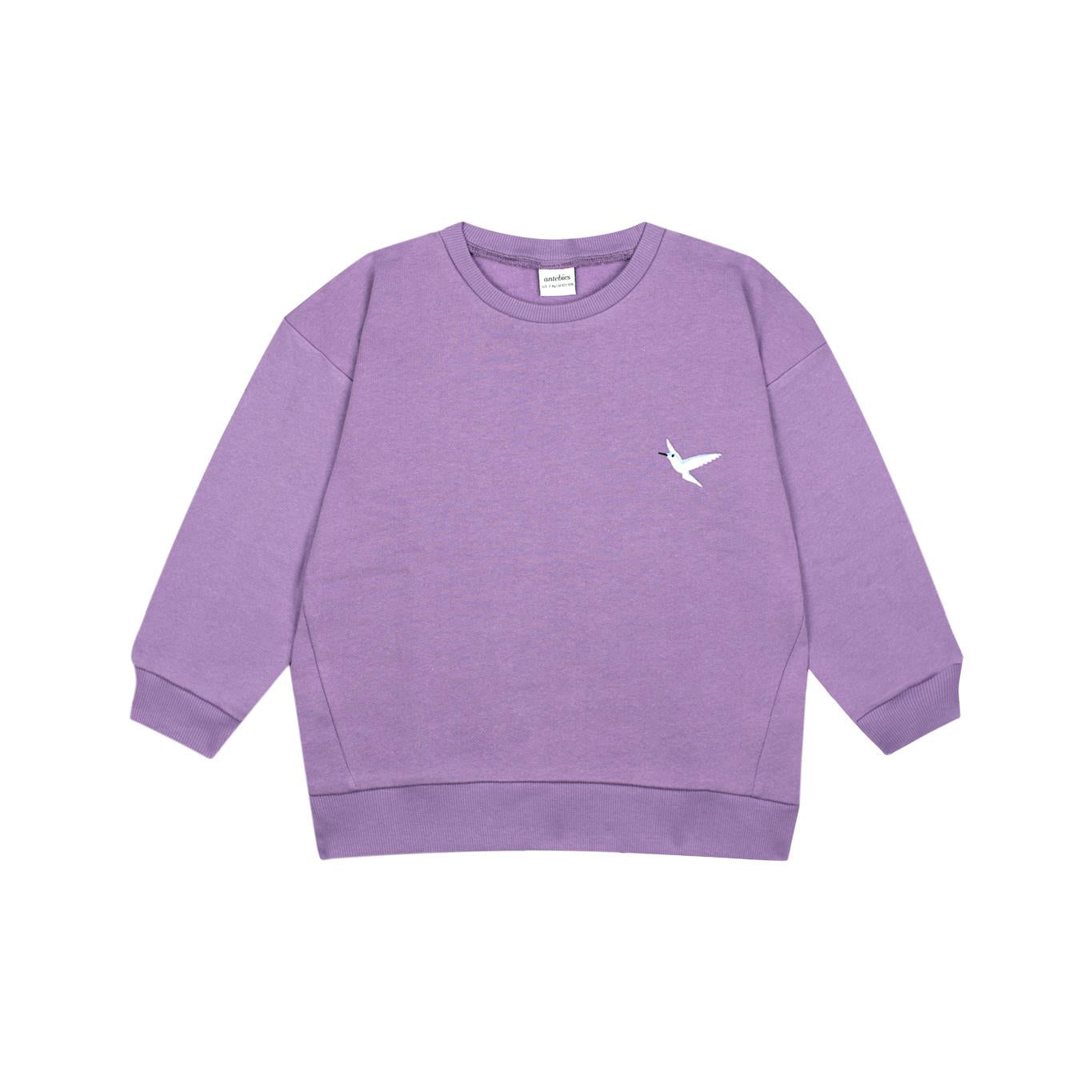 Bird Embroidered Purple Futter Tracksuit Set