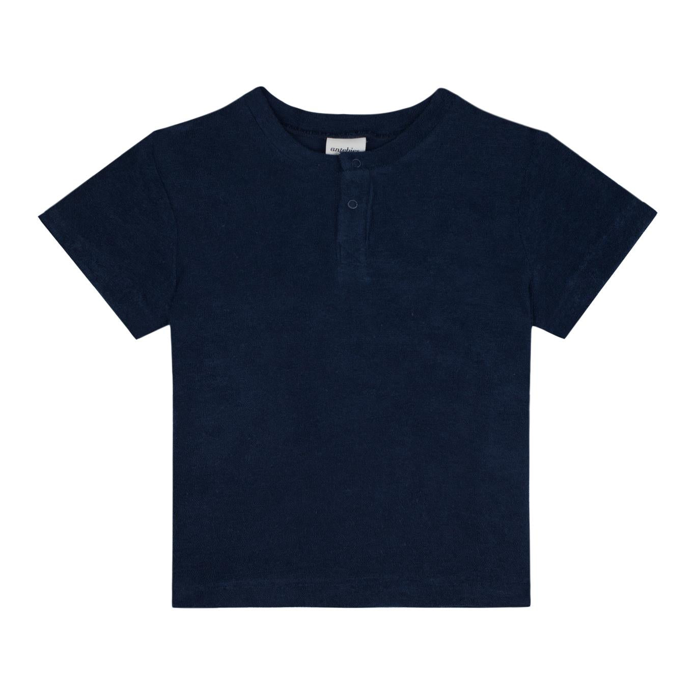 Navy Blue Towel Shorts Set
