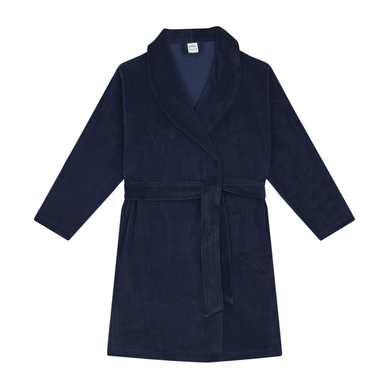Navy Blue Velvet Dressing Gown