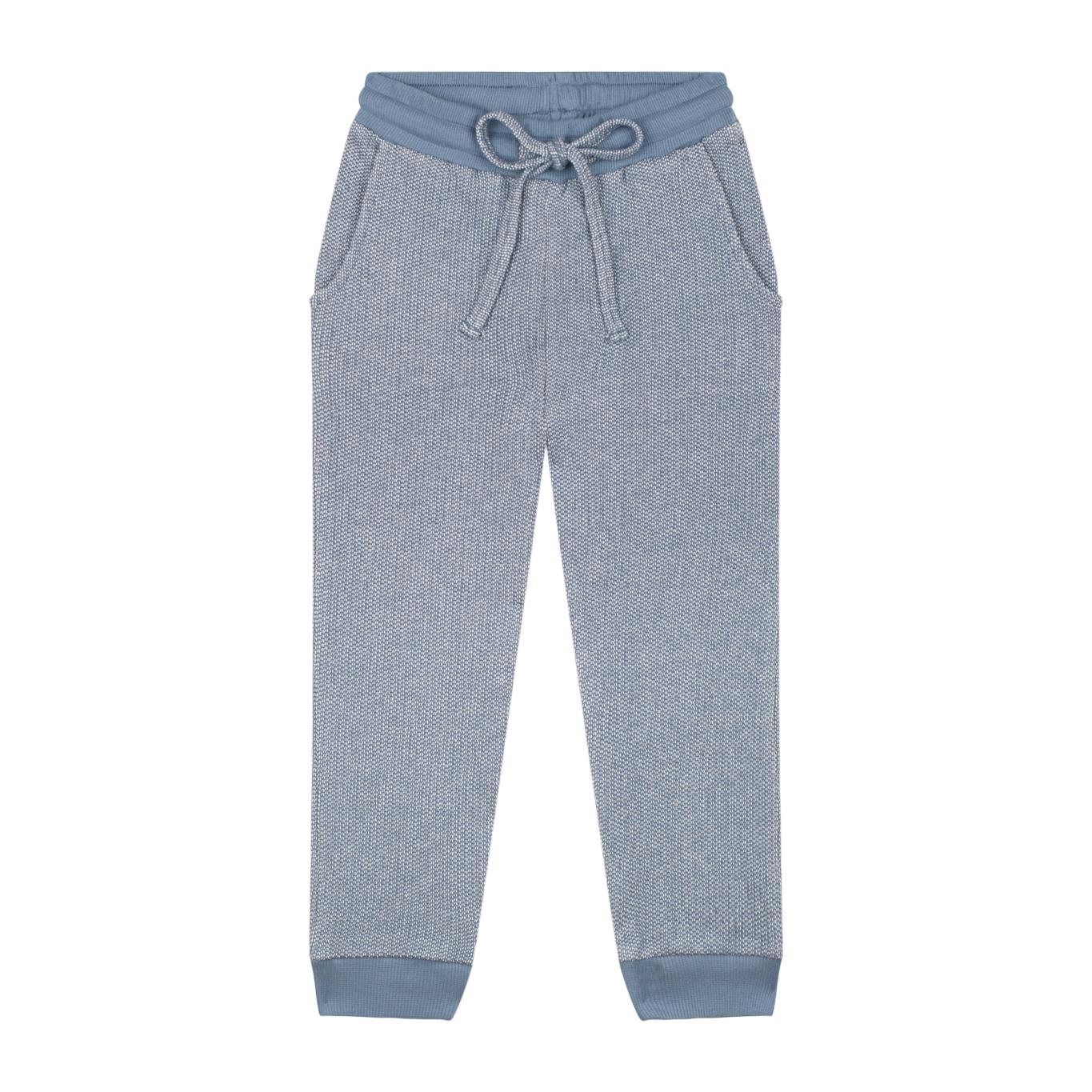 Blue Textured Futter Hooded Tracksuit Set