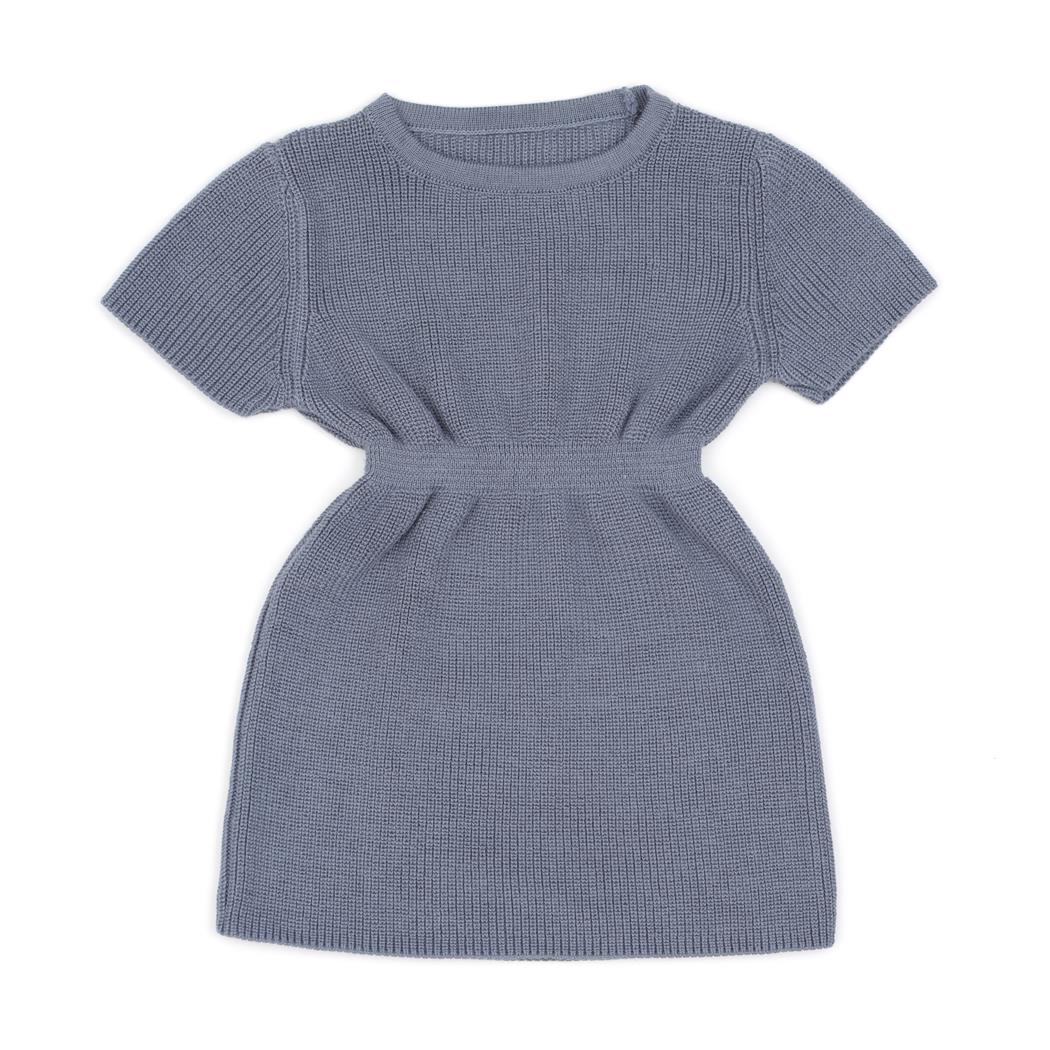 Organic Cotton Baby and Child Knitted Dress Blue