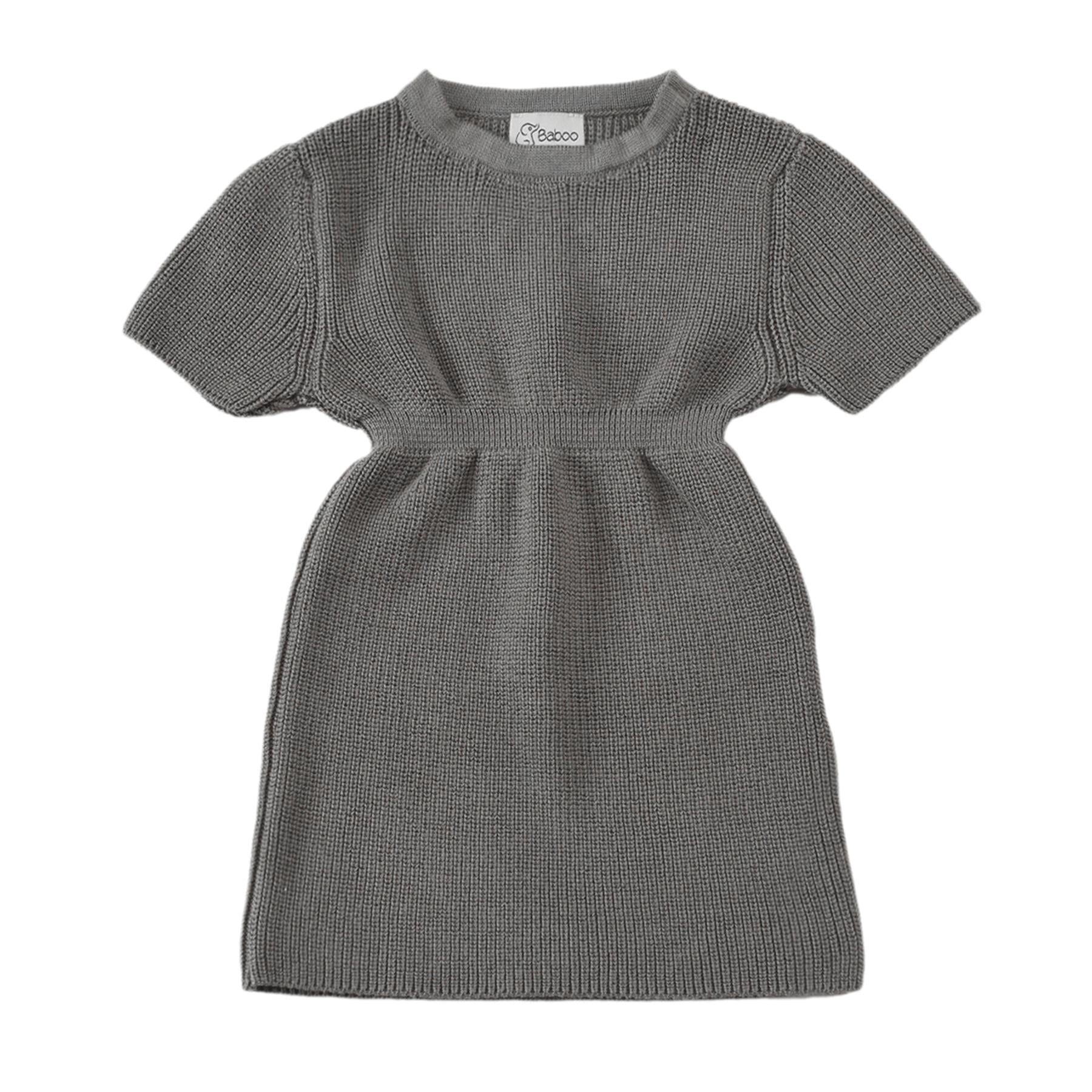 Organic Cotton Baby and Child Knitted Dress Gray