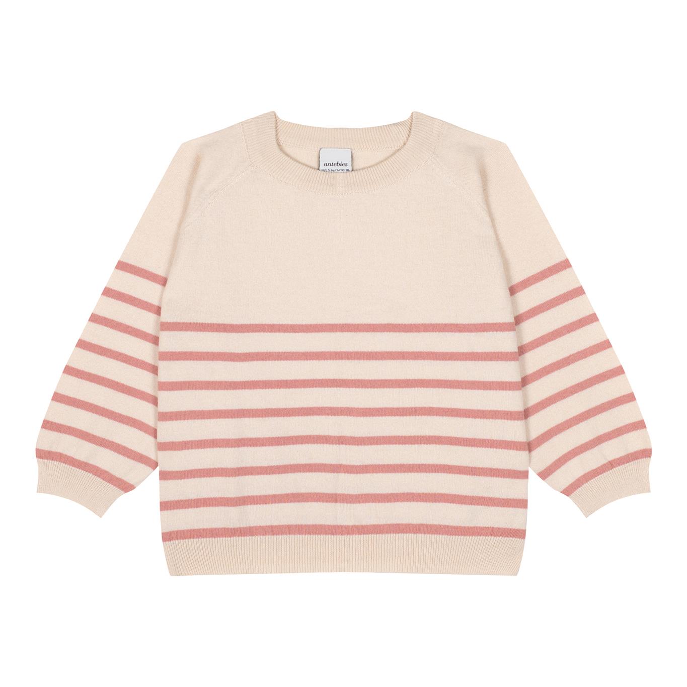 Pink Striped Cream Knitwear Tracksuit Set