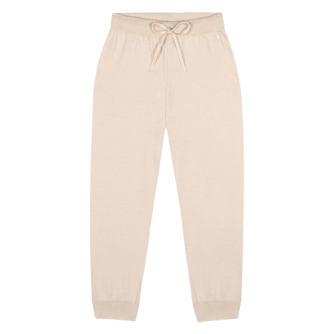 Pink Striped Cream Knitwear Tracksuit Set