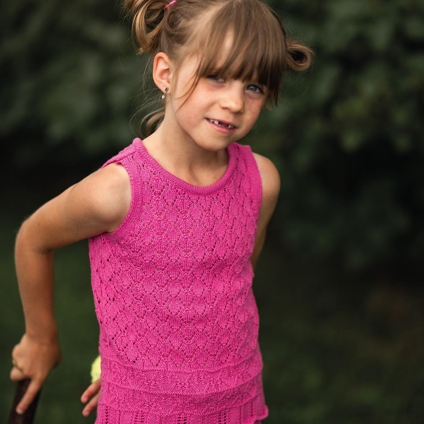 Pink Jacquard Knitwear Shorts Set